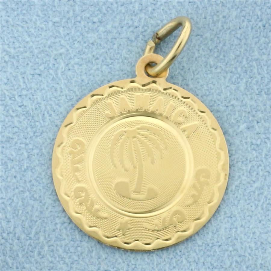 Jamaica Palm Tree Charm in 14k Yellow Gold
