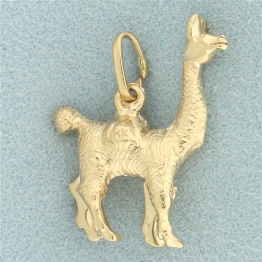 Llama or Alpaca Pendant or Charm in 18k Yellow Gold