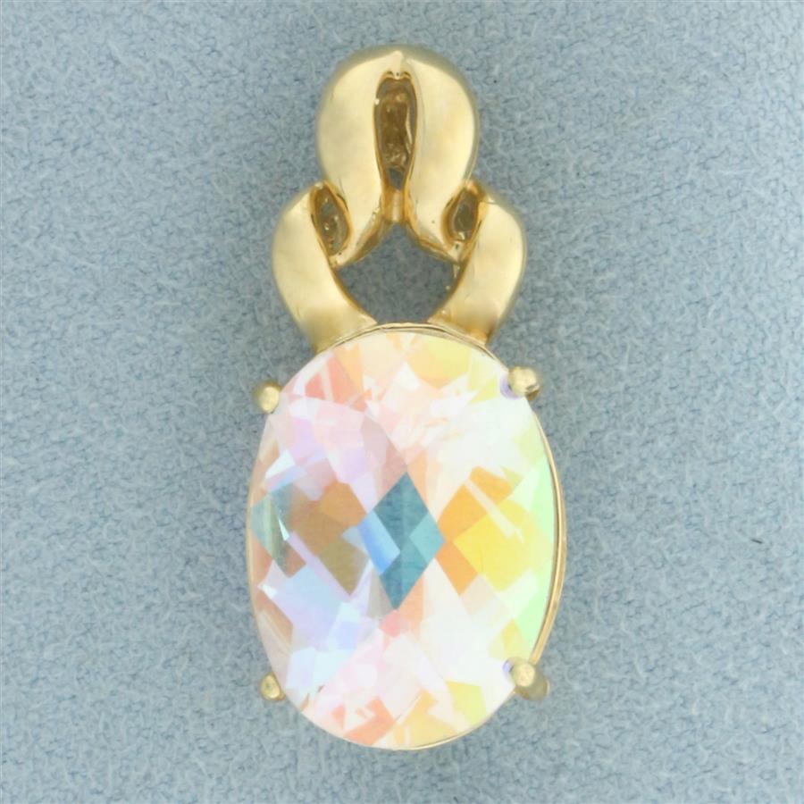Mercury Mist Mystic Topaz Pendant in 14k Yellow Gold