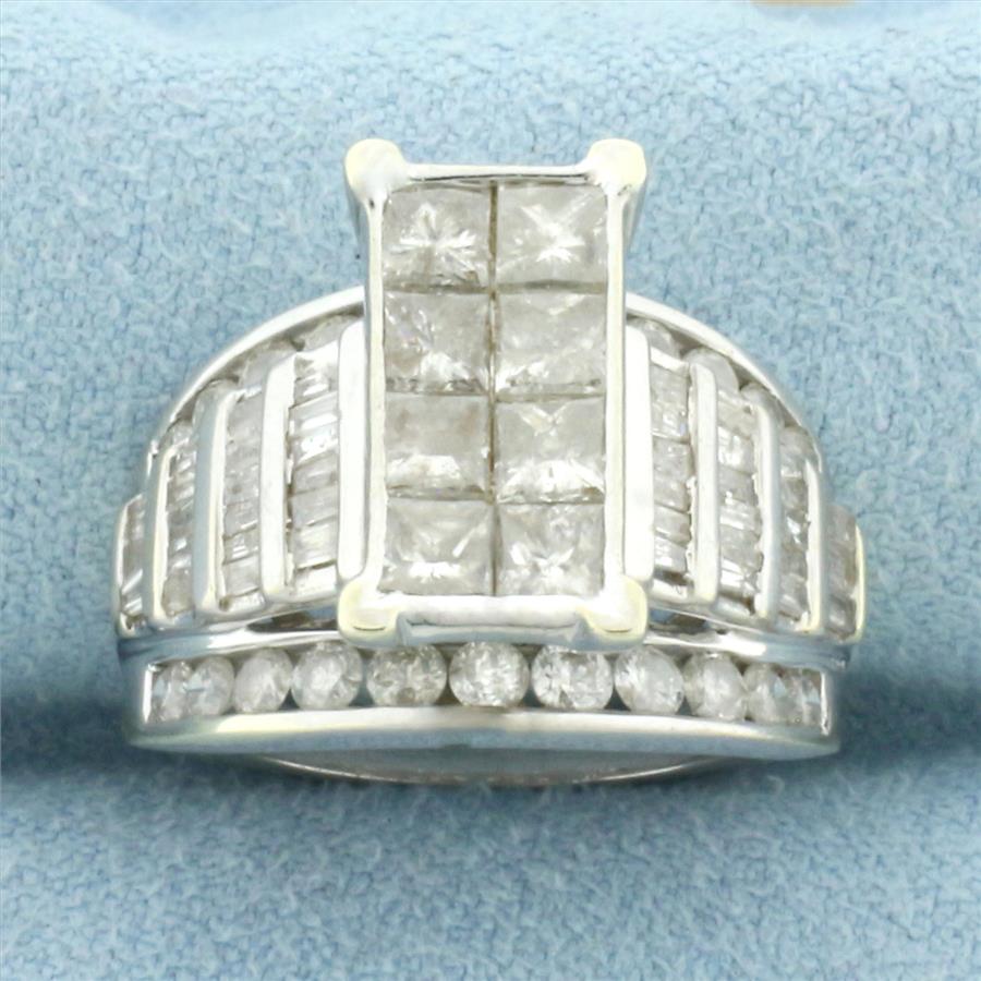 Modern Design Diamond Ring in 10k White Gold