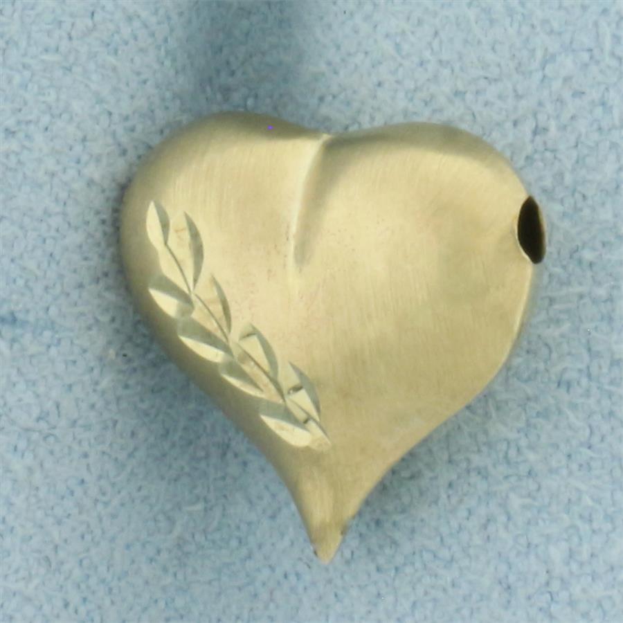 Puffy Heart Pendant Slide in 14k Yellow Gold