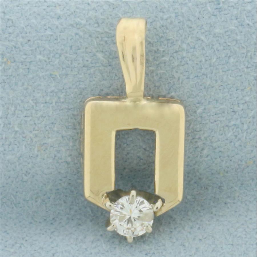 Unique Diamond Geometric Pendant in 14k Yellow Gold