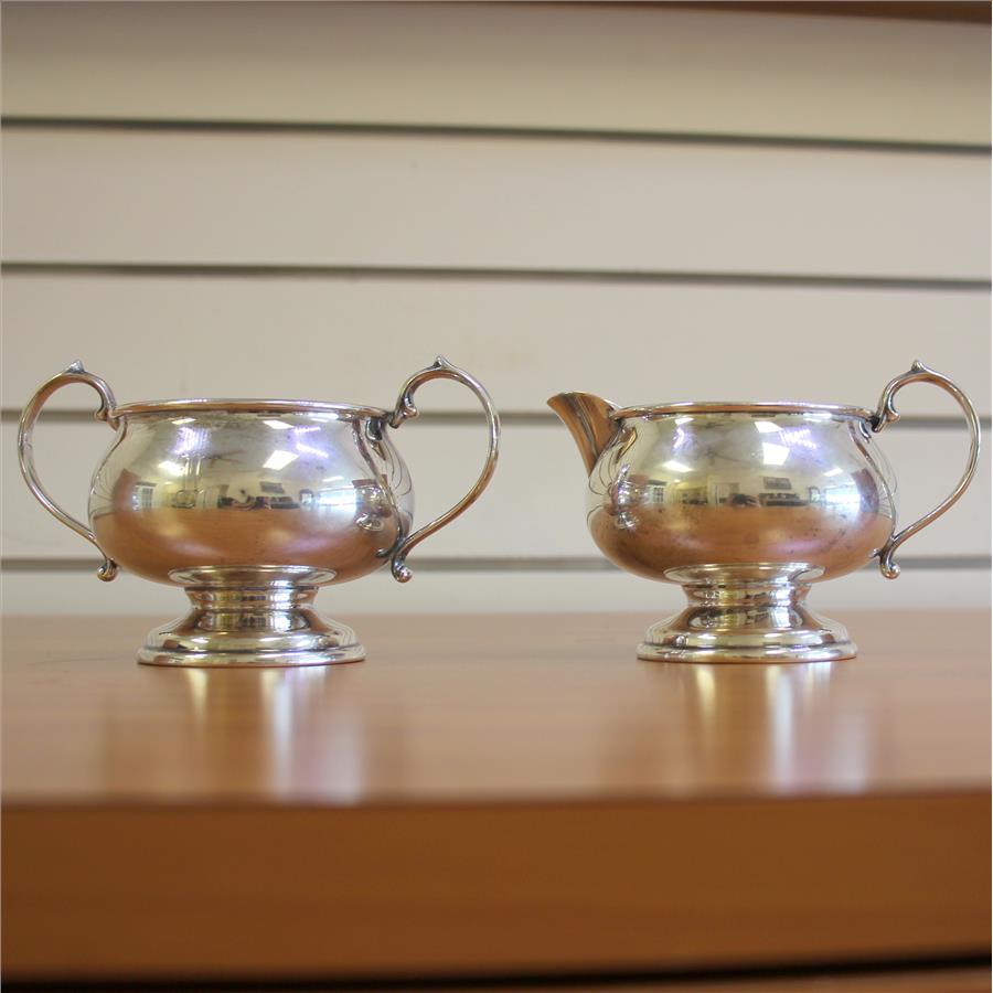 Vintage Sterling Silver Sugar and Creamer Set Property Room