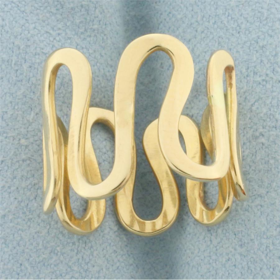 Wave Zigzag Ring in 14k Yellow Gold