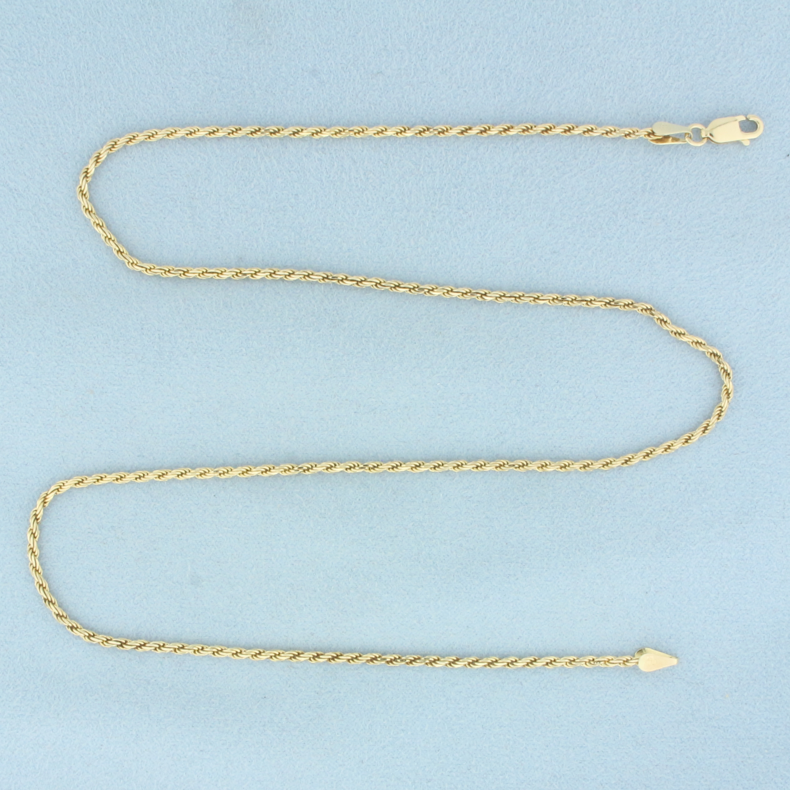 18 Inch Italian Rope Link Chain Necklace in 14k Yellow Gold