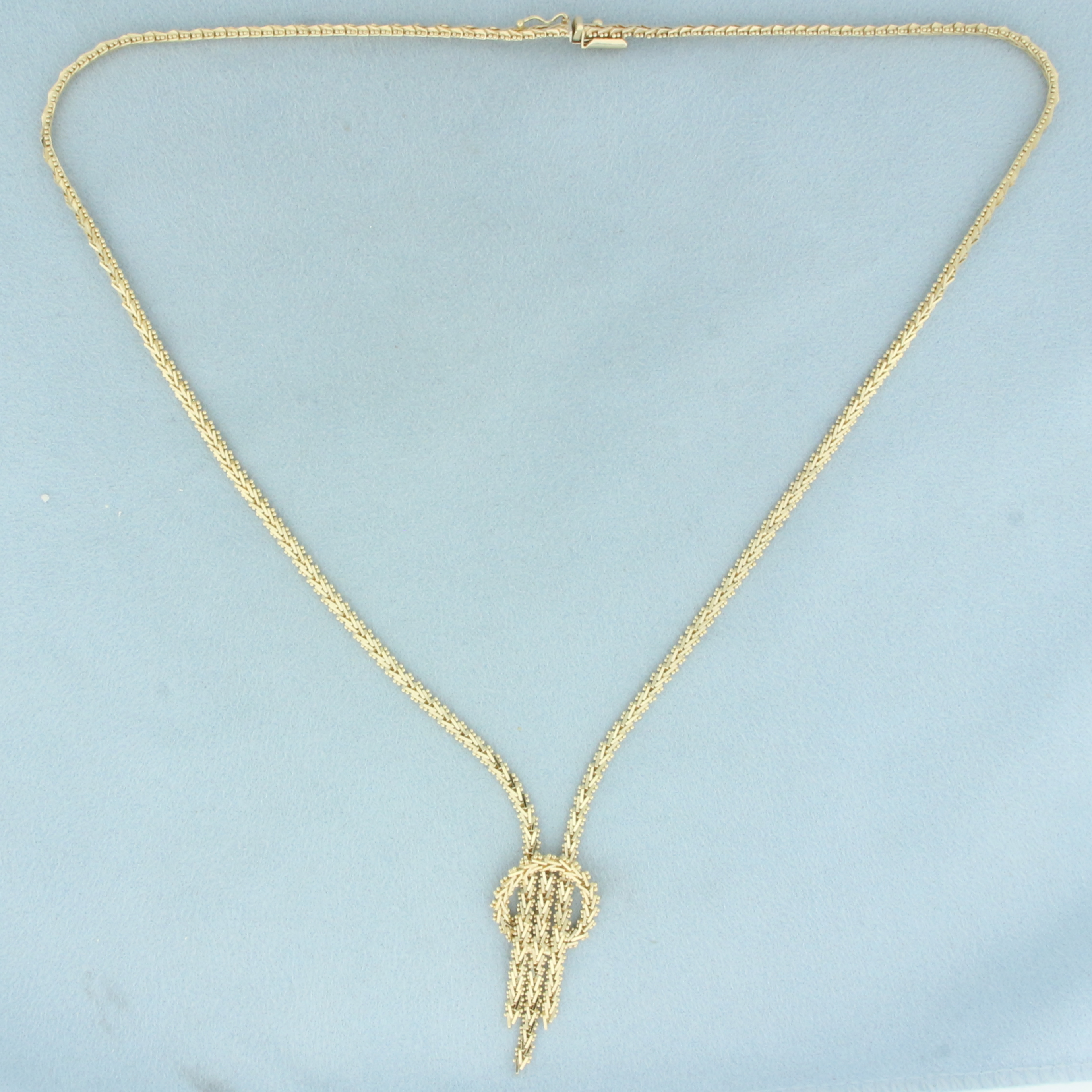 18 Inch Riccio Tassel Necklace in 14k Yellow Gold