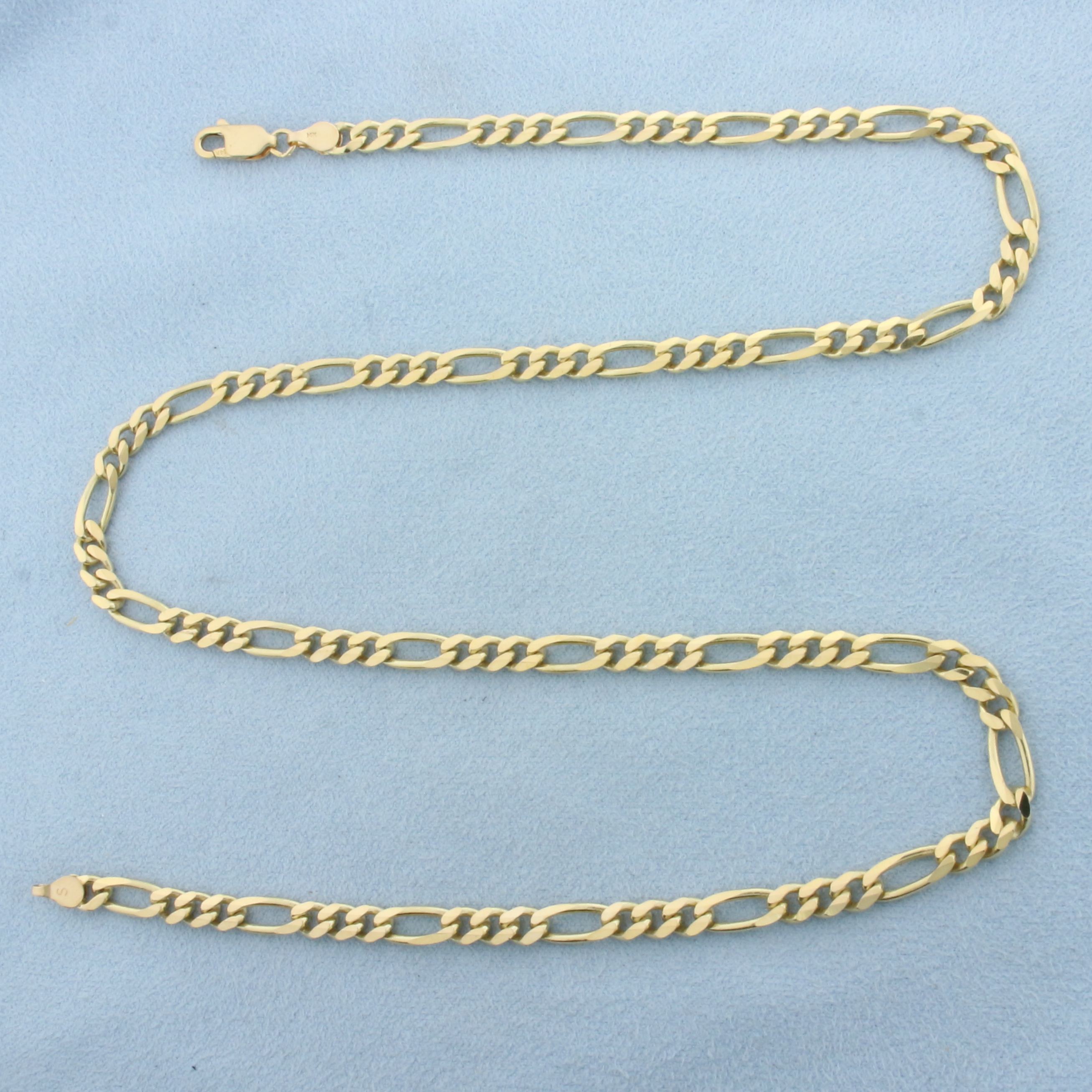 20 Inch Figaro Link Chain Necklace in 14k Yellow Gold