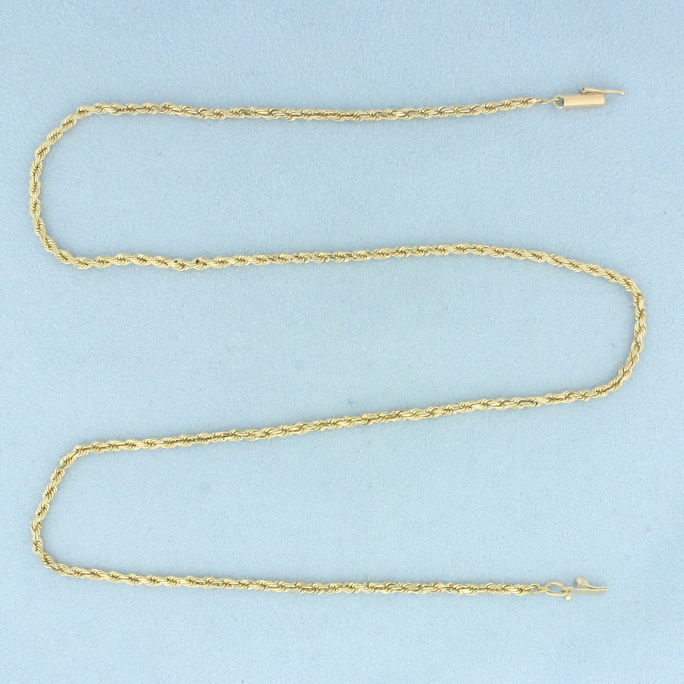 21 Inch Diamond Cut Rope Link Necklace in 14k Yellow Gold
