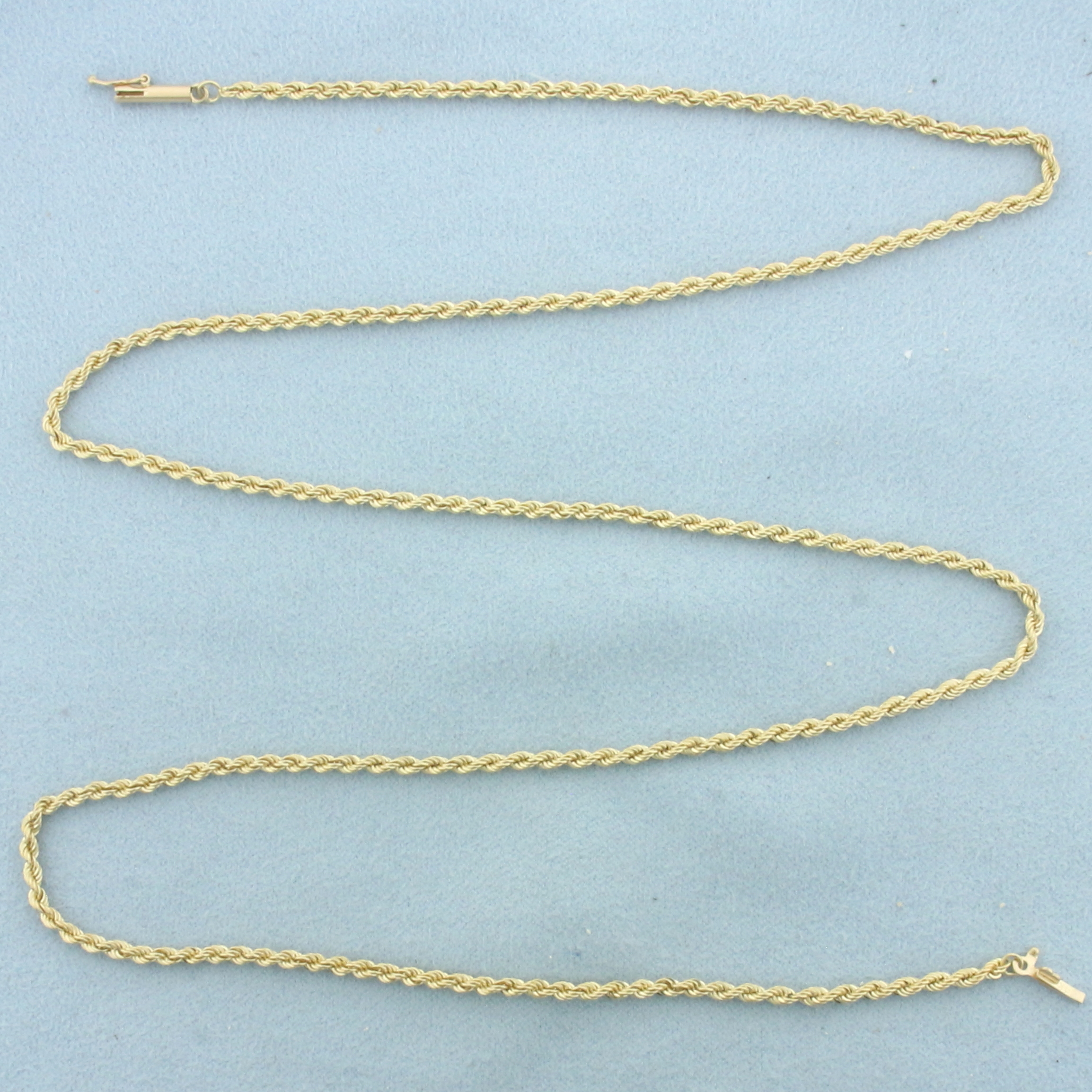 24 Inch Rope Link Chain Necklace in 14k Yellow Gold