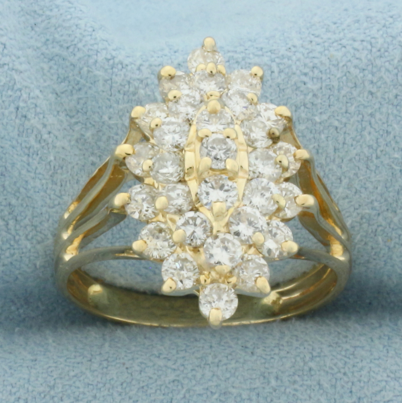 2ct Diamond Cocktail Ring in 14k Yellow Gold