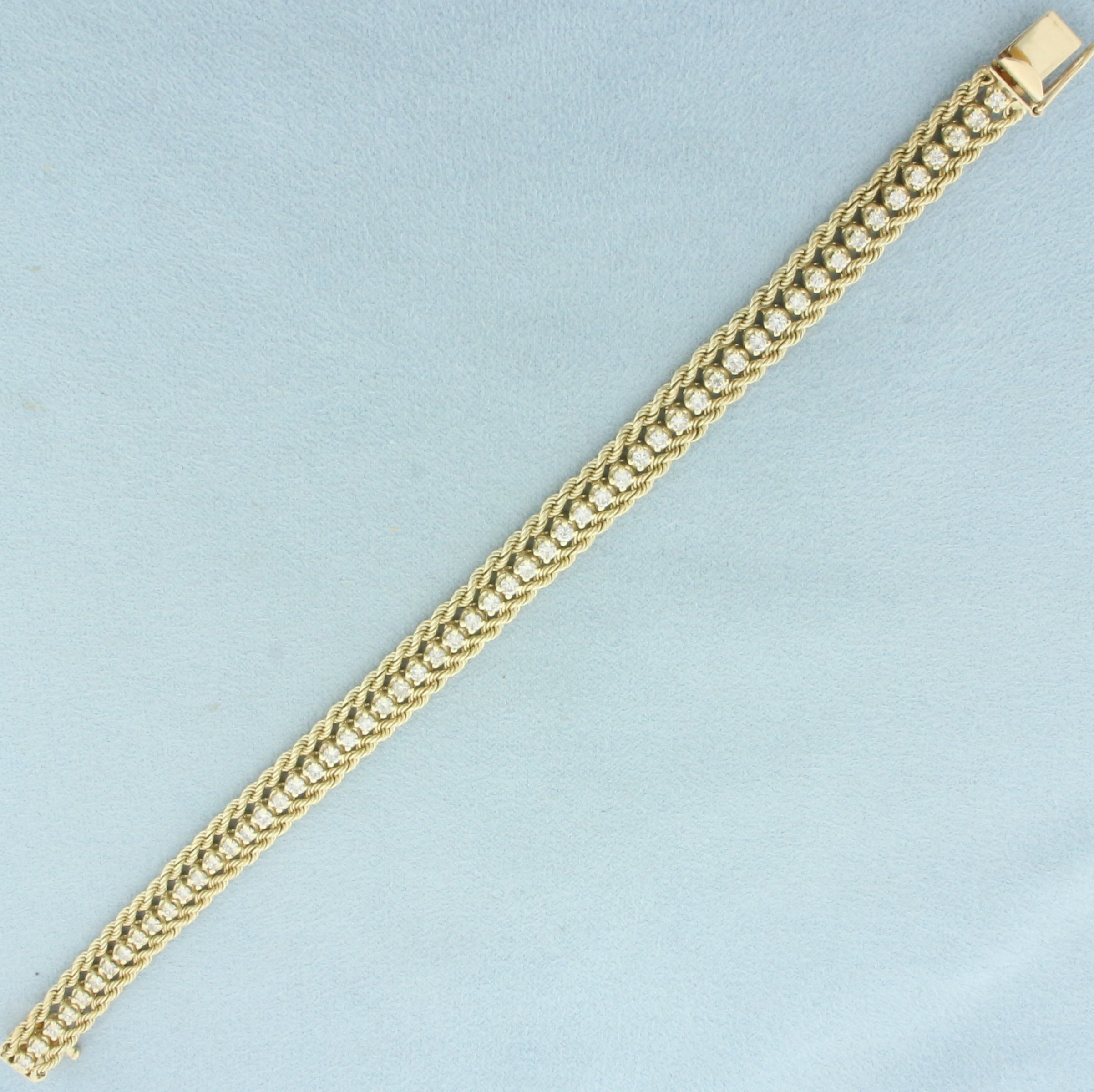 2ct Diamond Rope Link Tennis Bracelet in 14k Yellow Gold