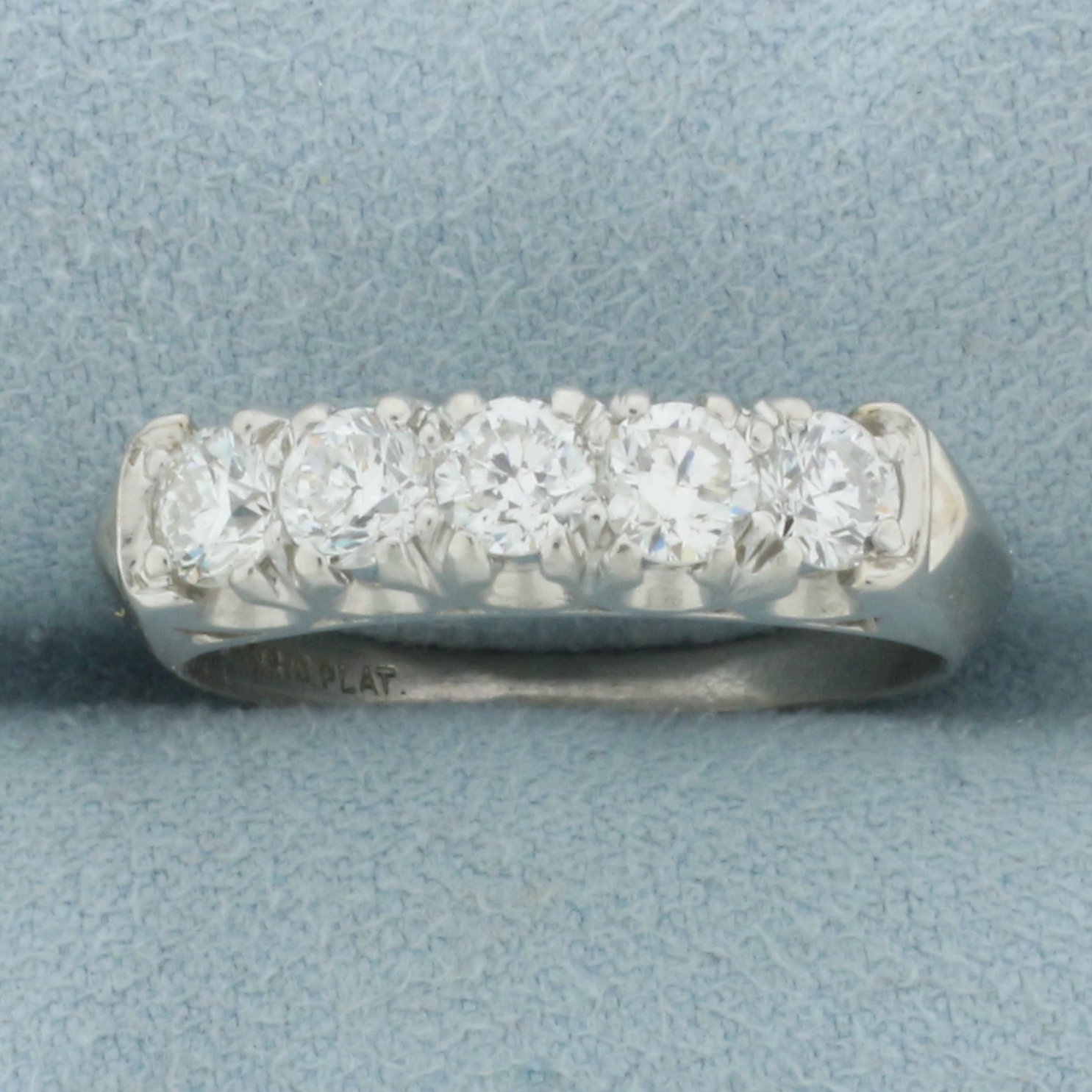 5 Stone Anniversary or Wedding Band Ring in Platinum