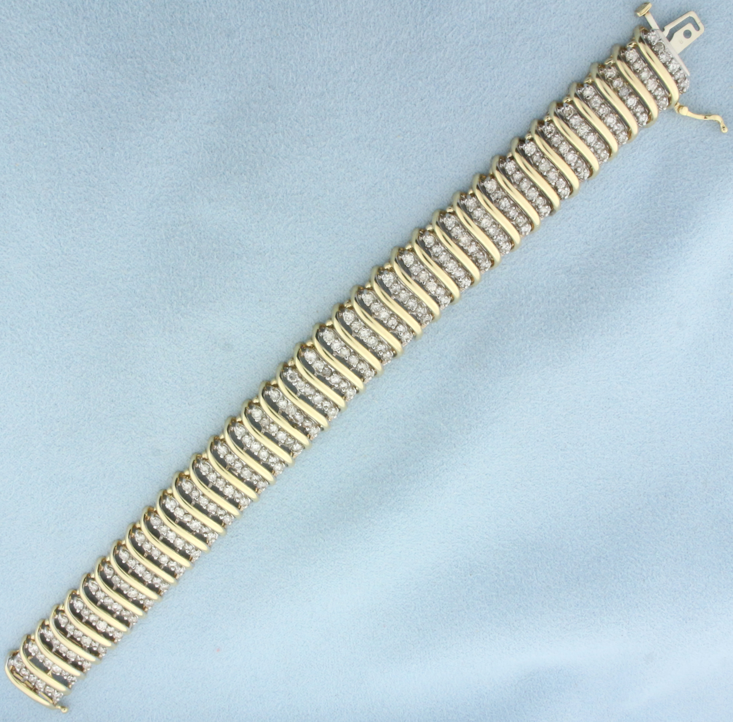 8ct Diamond Wide Tennis Bracelet in 10k Yellow Gold