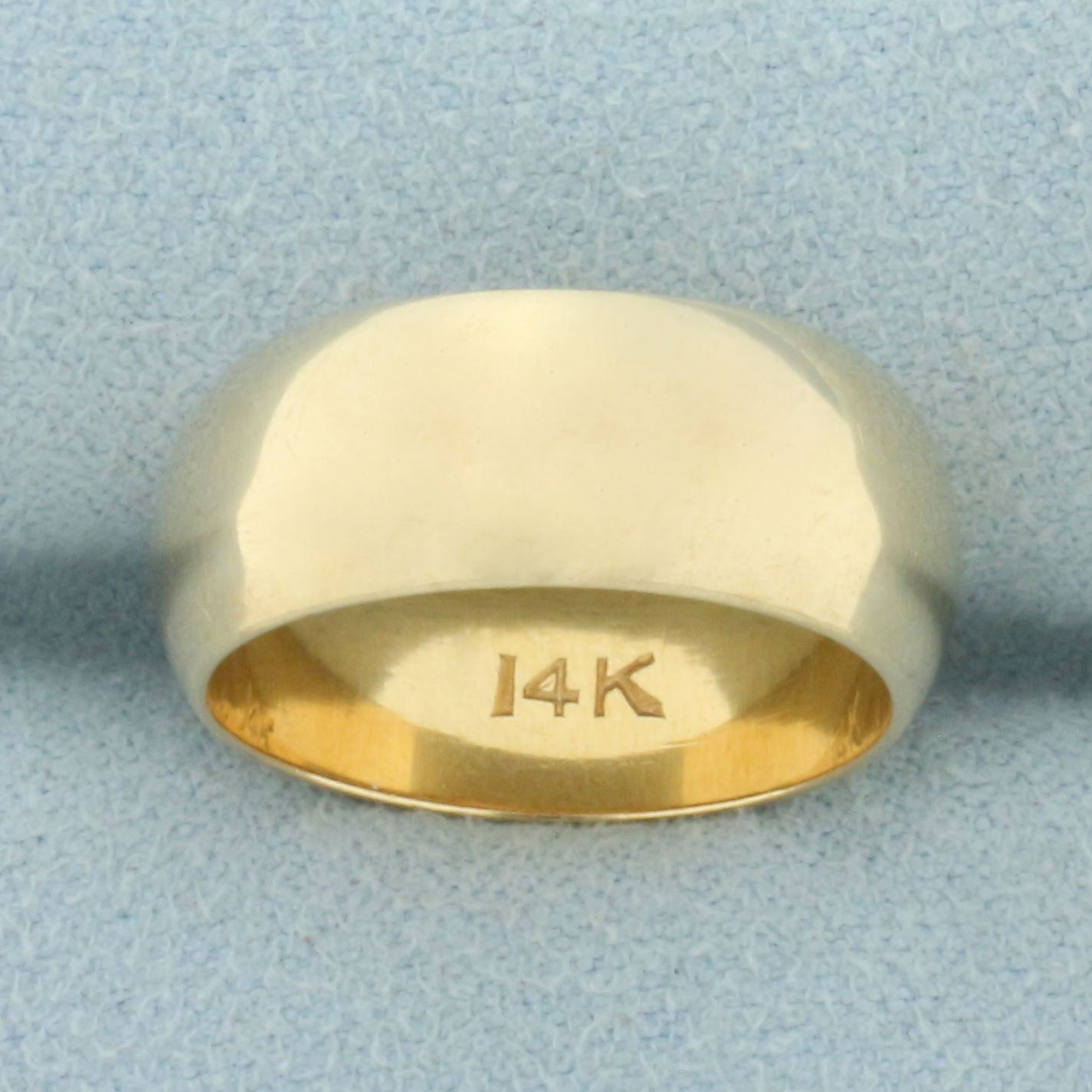 8mm High Polish Half Dome Wedding Band Ring in 14k Yellow Gold