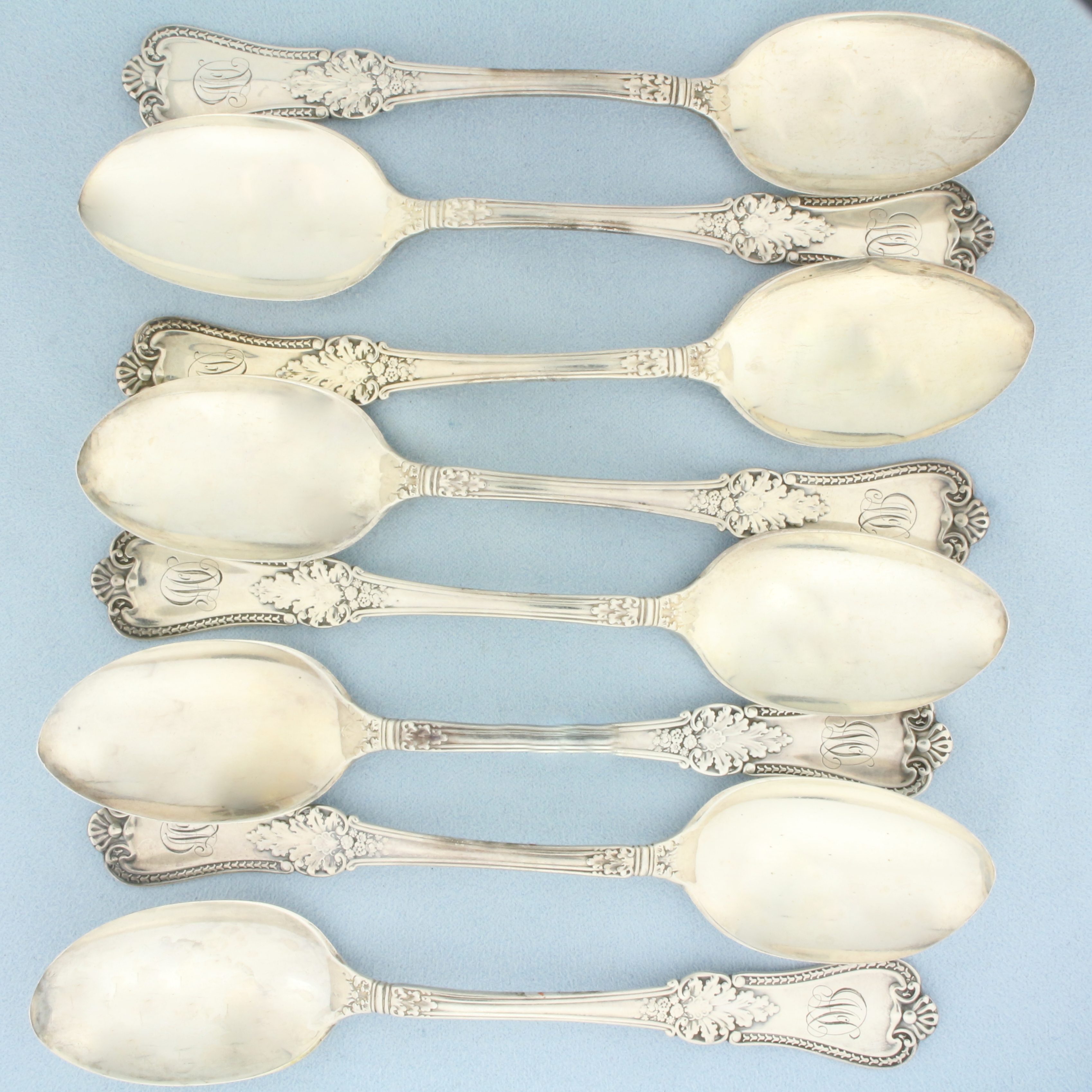 Antique Gorham Sterling Silver Spoons Set of 8