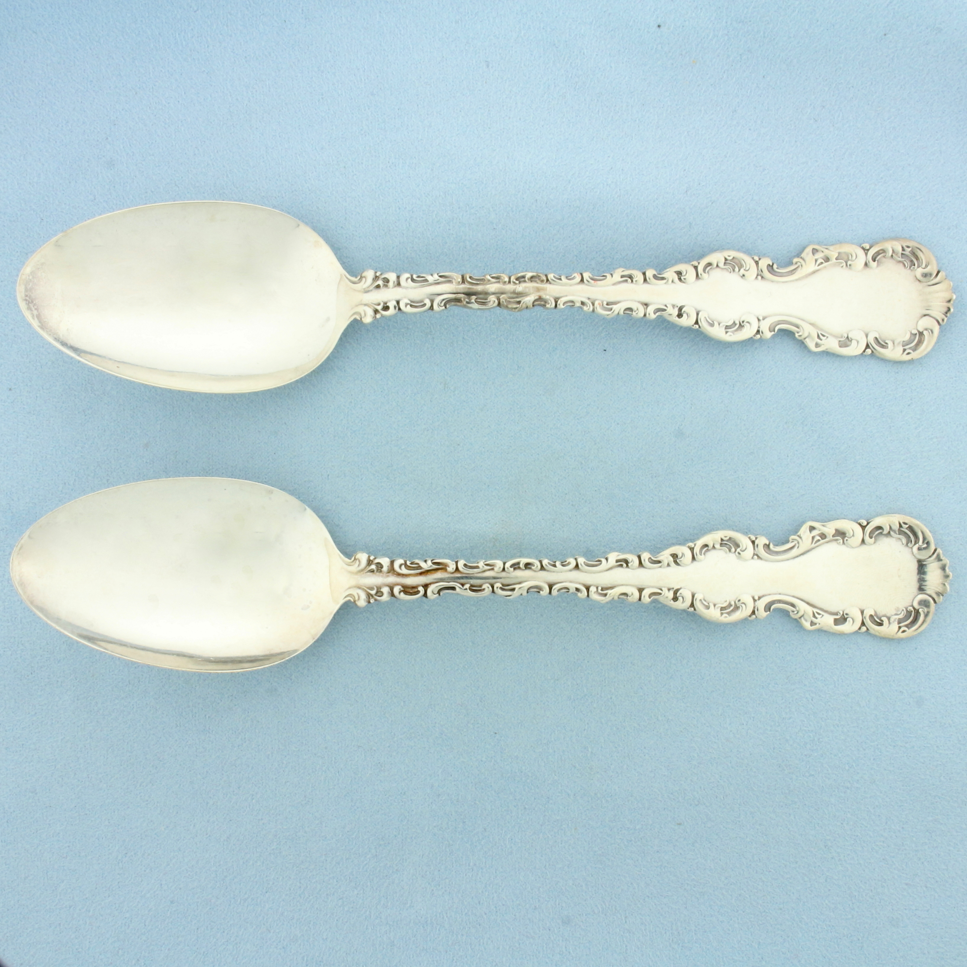 Antique Whiting Louis XV H.J. Howe Sterling Silver Spoons Set of 2