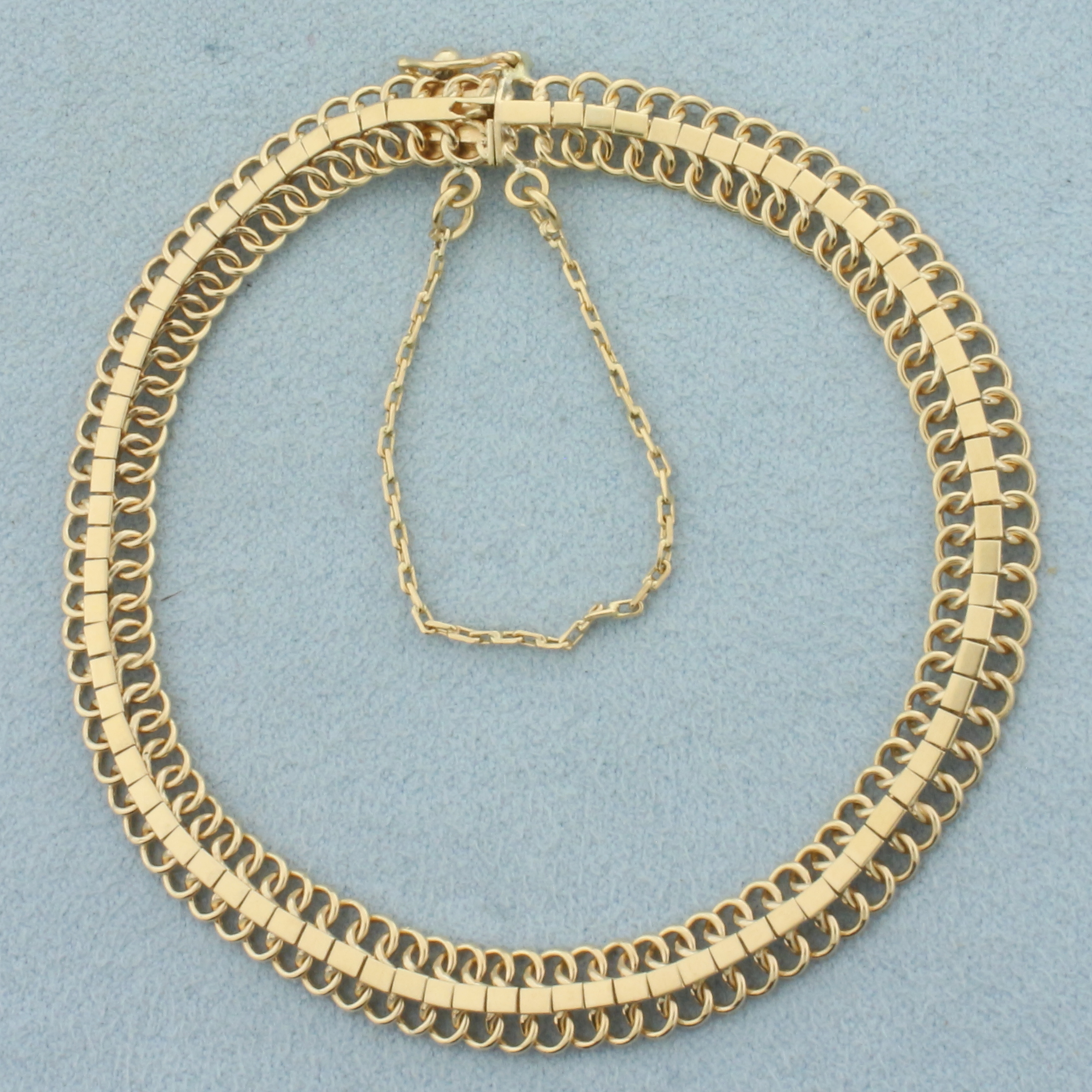Articulated Mesh Link Bracelet in 10k Yellow Gold