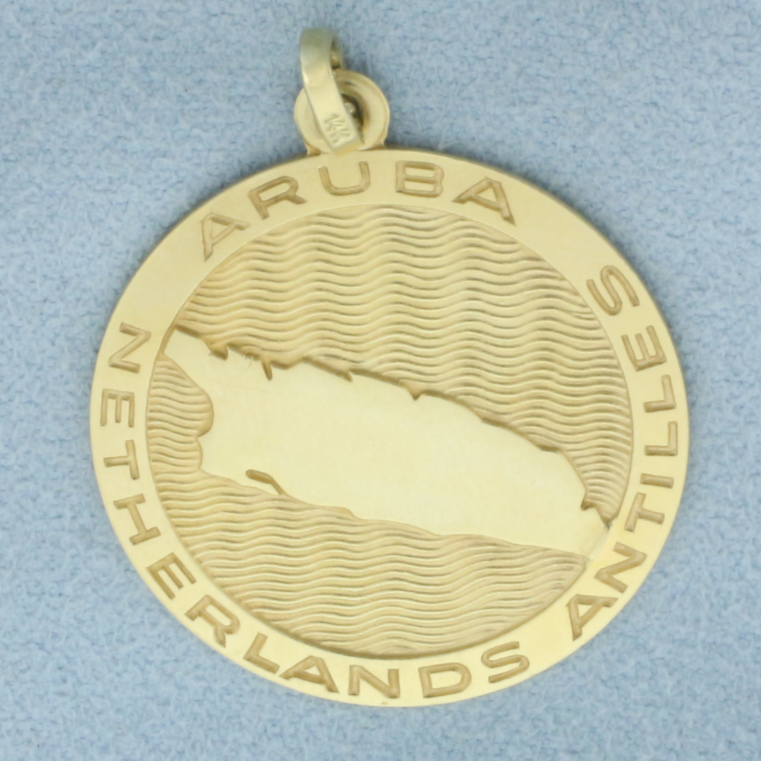 Aruba Netherlands Antilles Divi-Divi Tree Pendant or Charm in 14k Yellow Gold