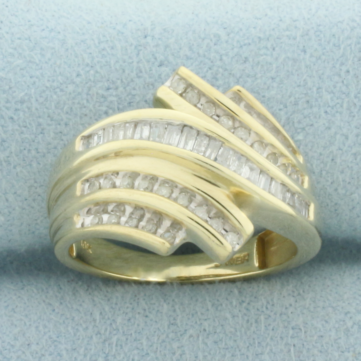 Baguette Diamond Ring in 10k Yellow Gold