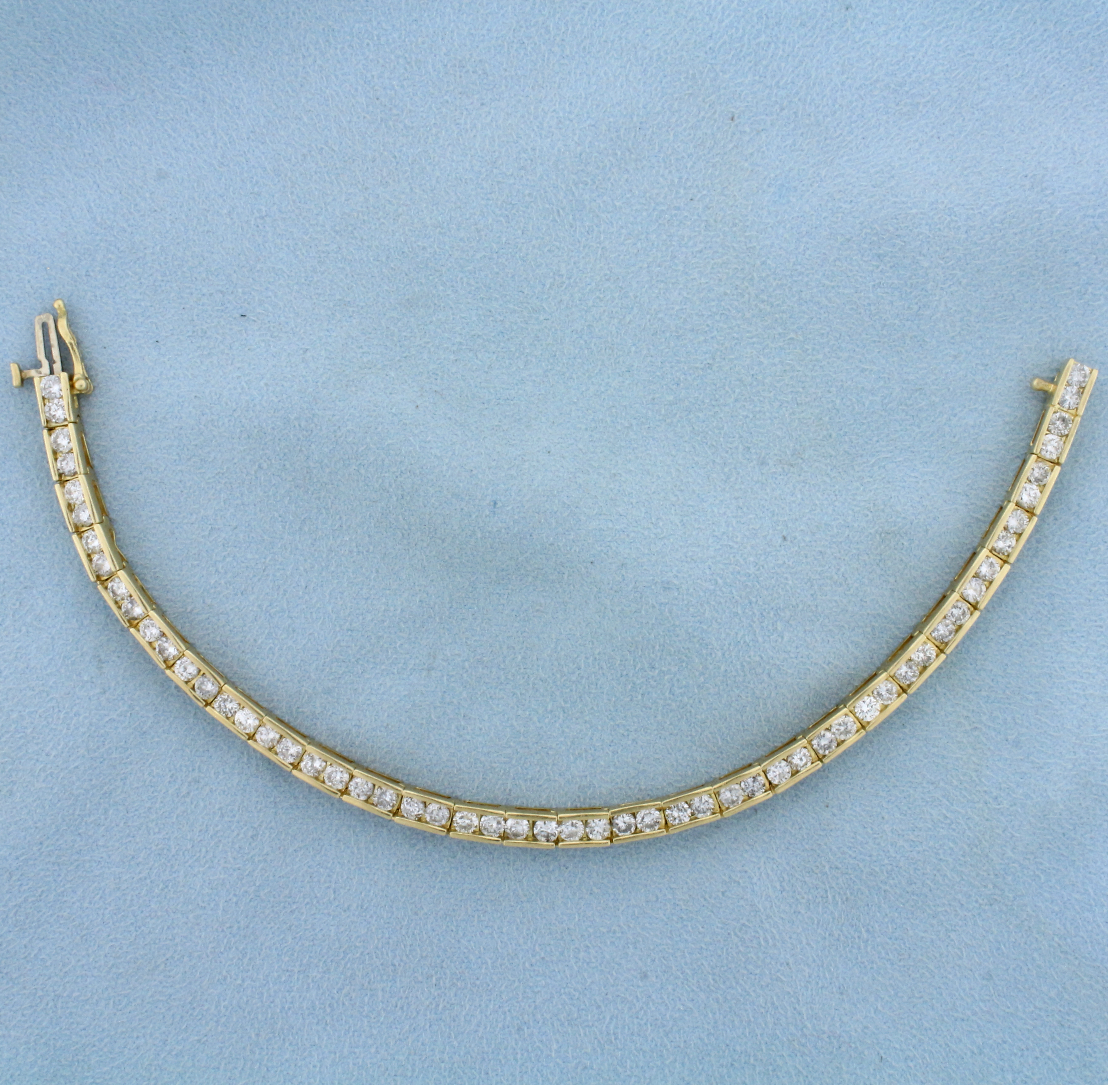 Channel Set 6ct Diamond Line Tennis Bracelet in 14k Yellow Gold