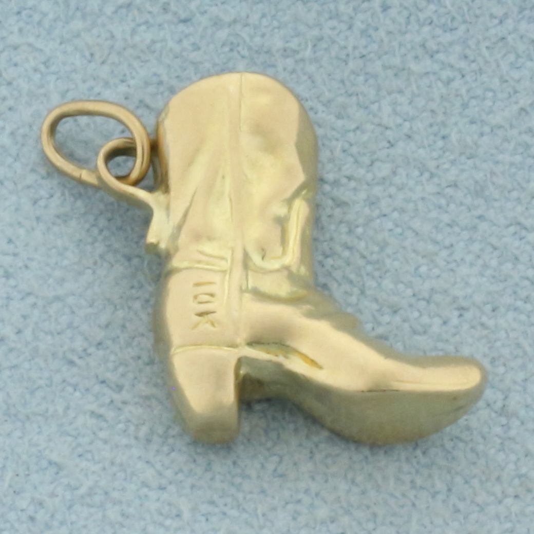 Cowboy Boot Bag Charm in Shiny Gold main image 0