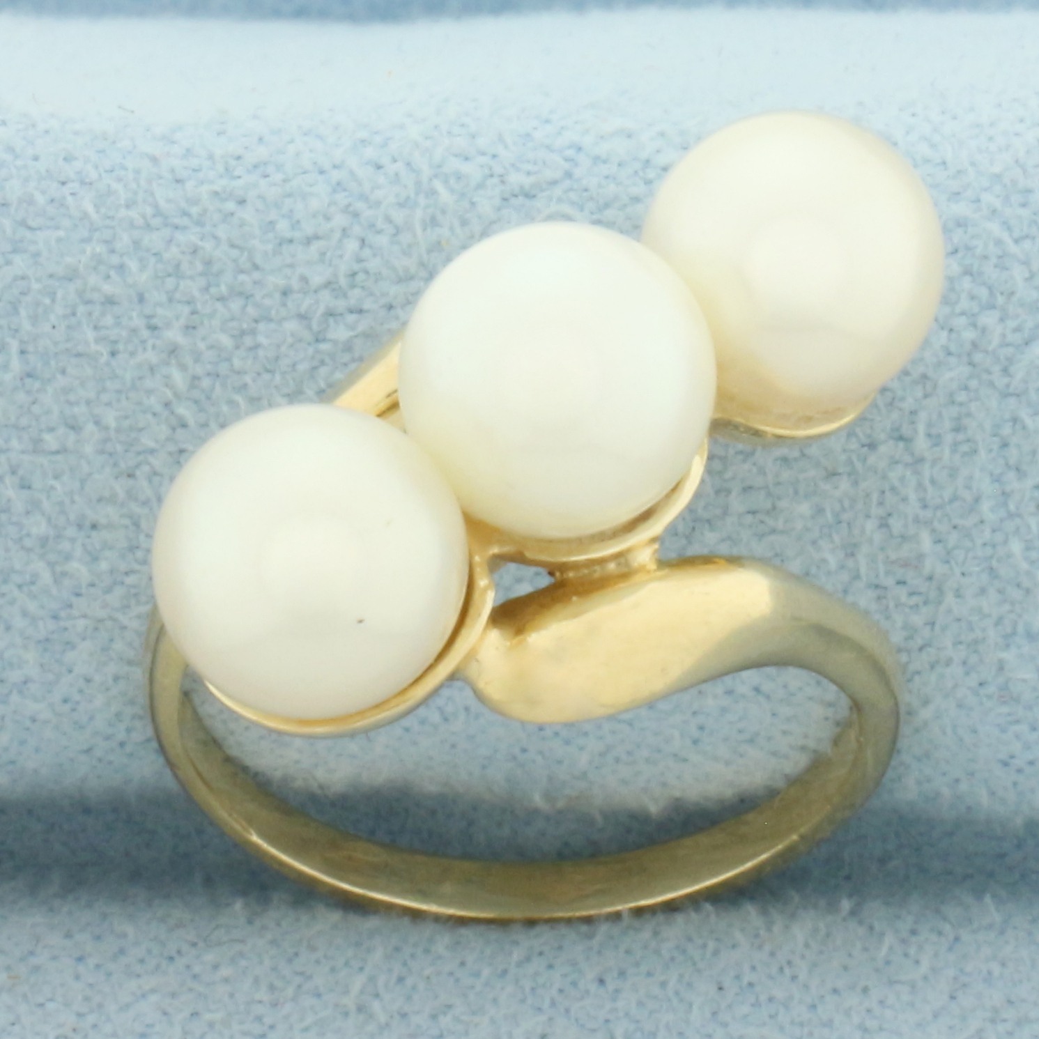 Cultured Akoya Pearl Ring in 14k Yellow Gold
