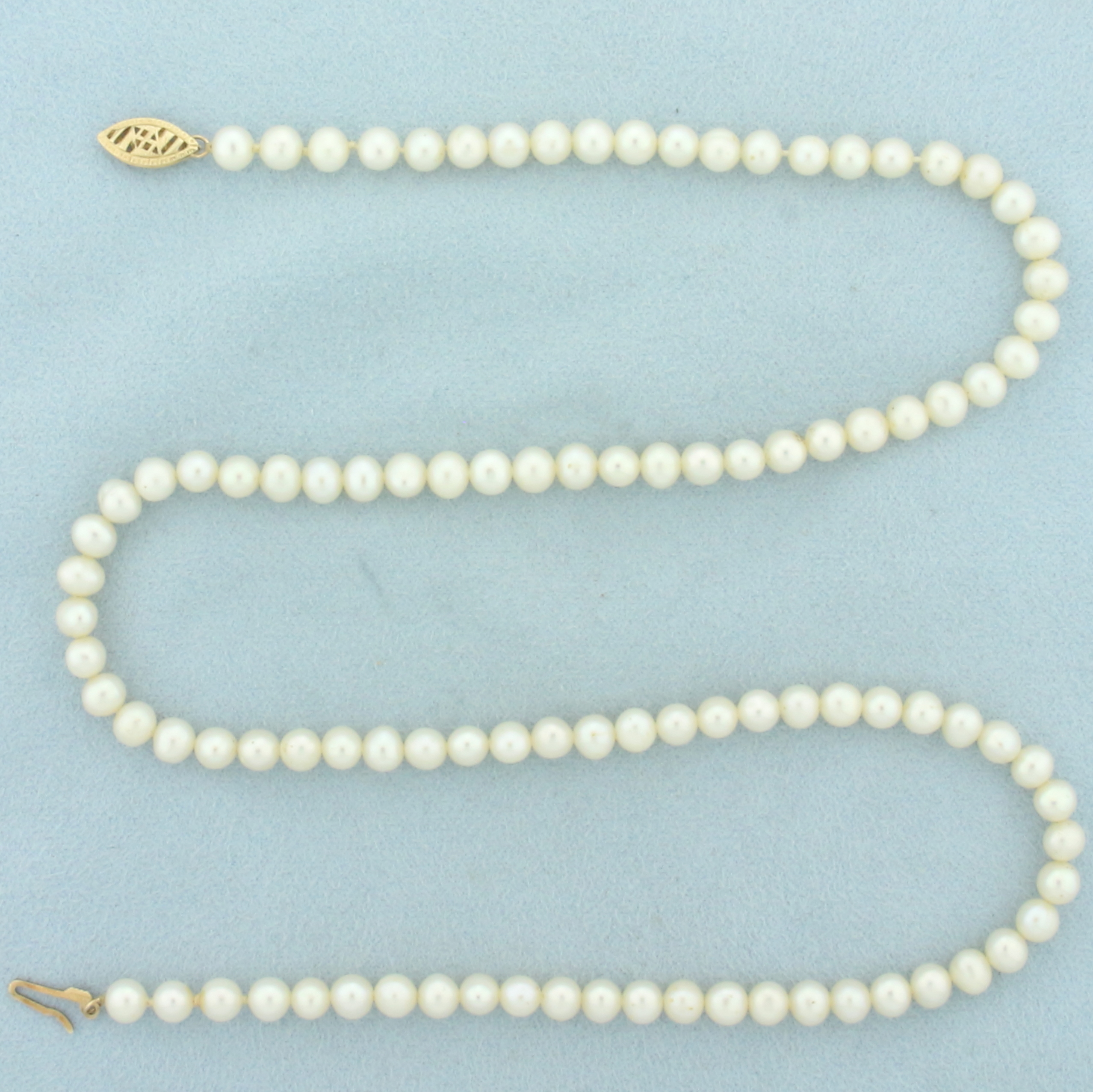 Cultured Pearl Strand Necklace with 14k Gold Clasp