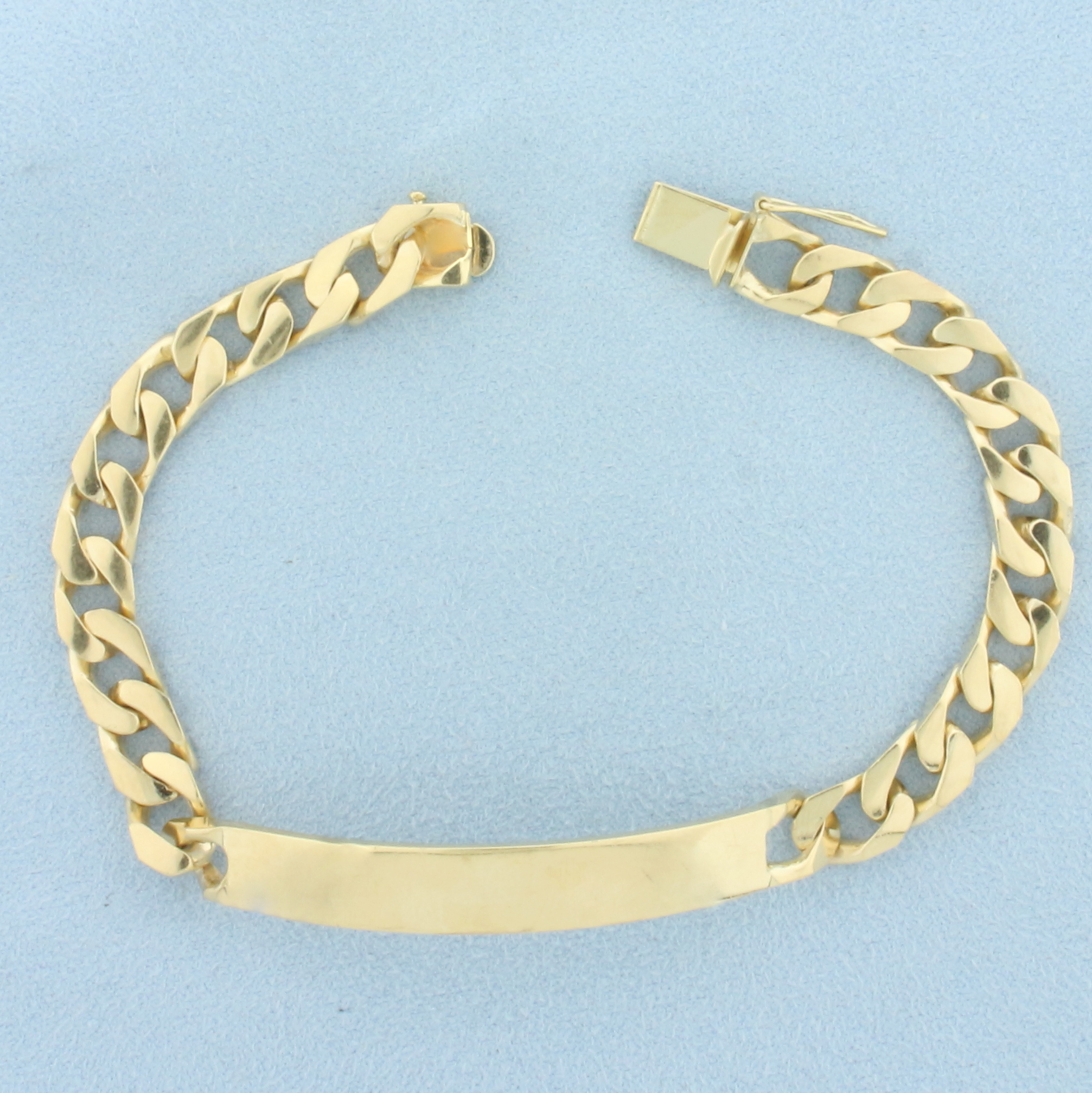 Curb Link ID Name Bracelet in 14k Yellow Gold