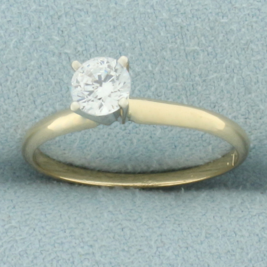 CZ Solitaire Engagement Ring in 14k Yellow Gold Property Room