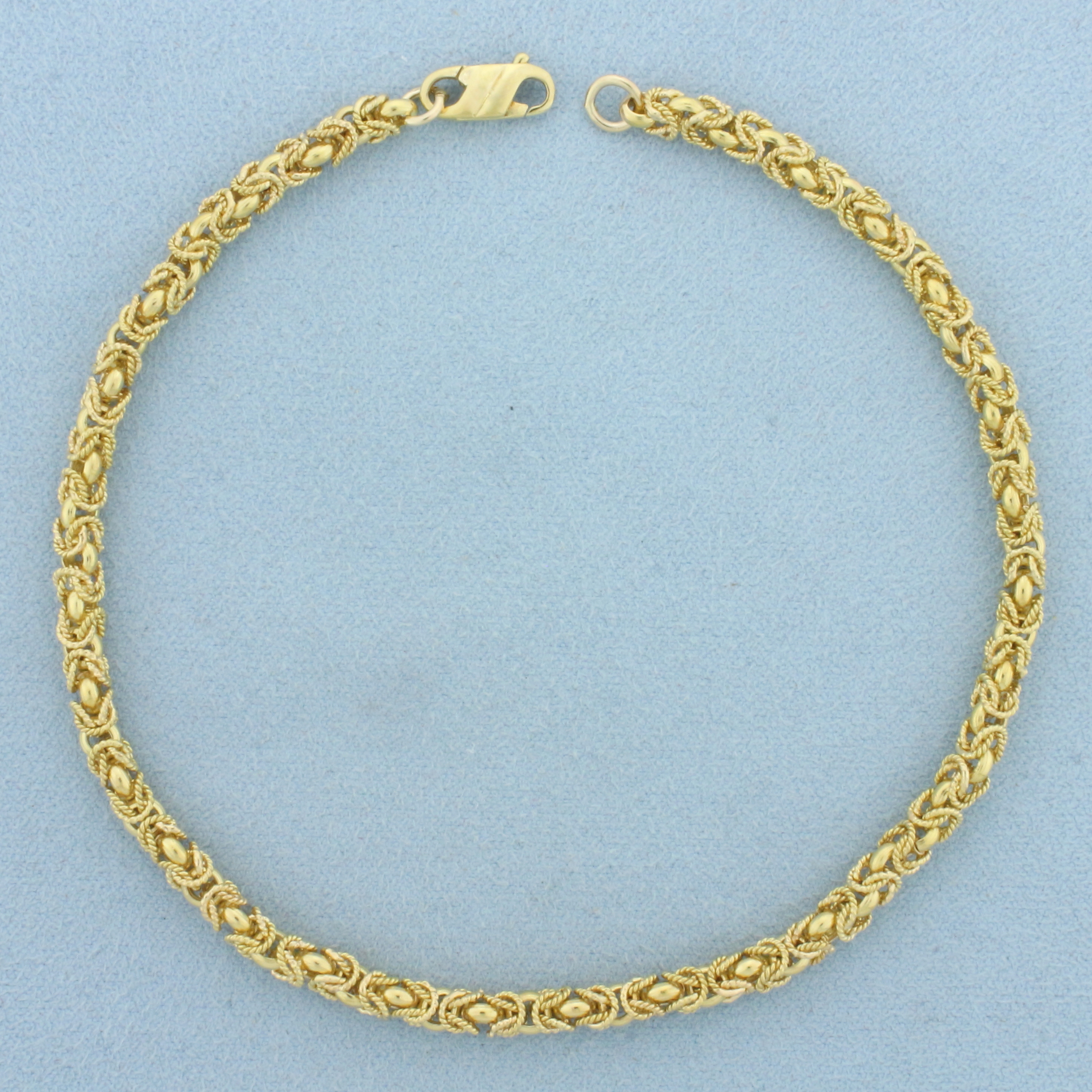 Designer Byzantine Link Bracelet in 18k Yellow Gold