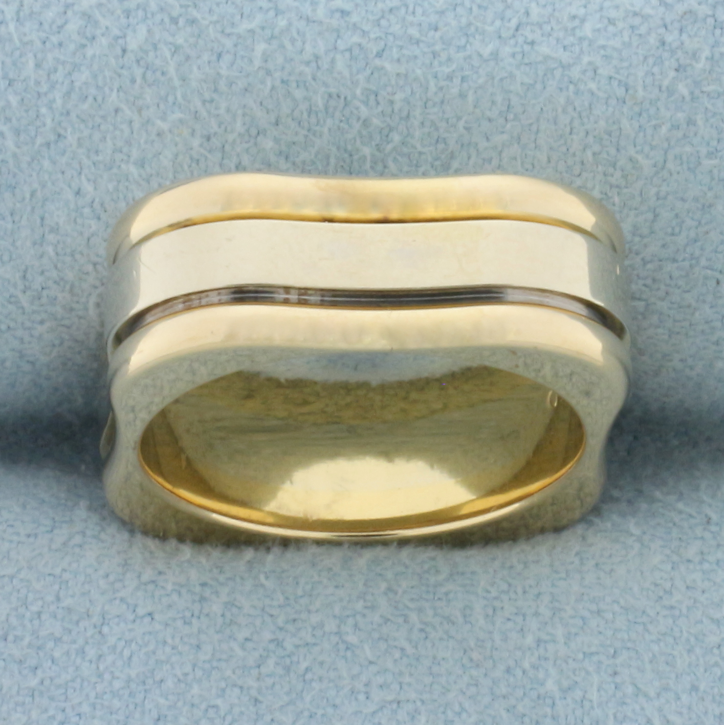 Designer Eros Unique Square Ring in 18k Yellow and White Gold ...