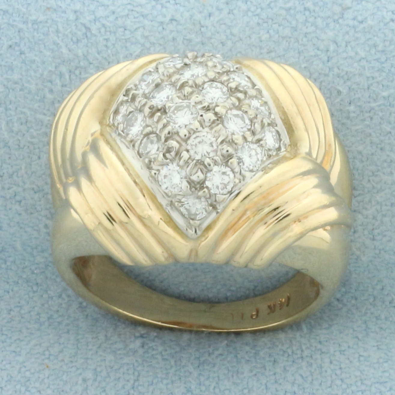 Designer L. Priori Celia Diamond Ring in 14k Yellow Gold