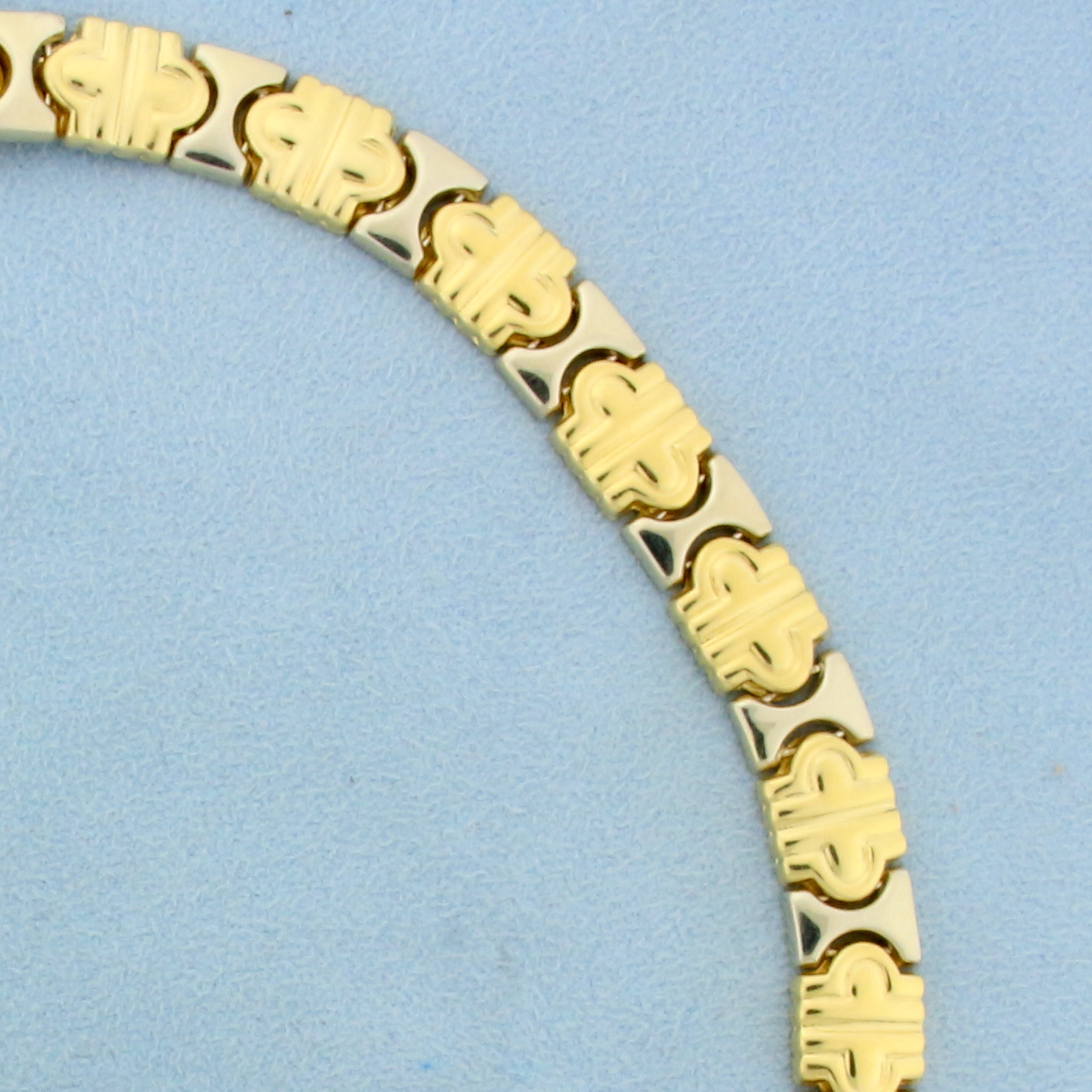 Designer Link Two Tone Necklace in 18K Yellow and White Gold | Property ...