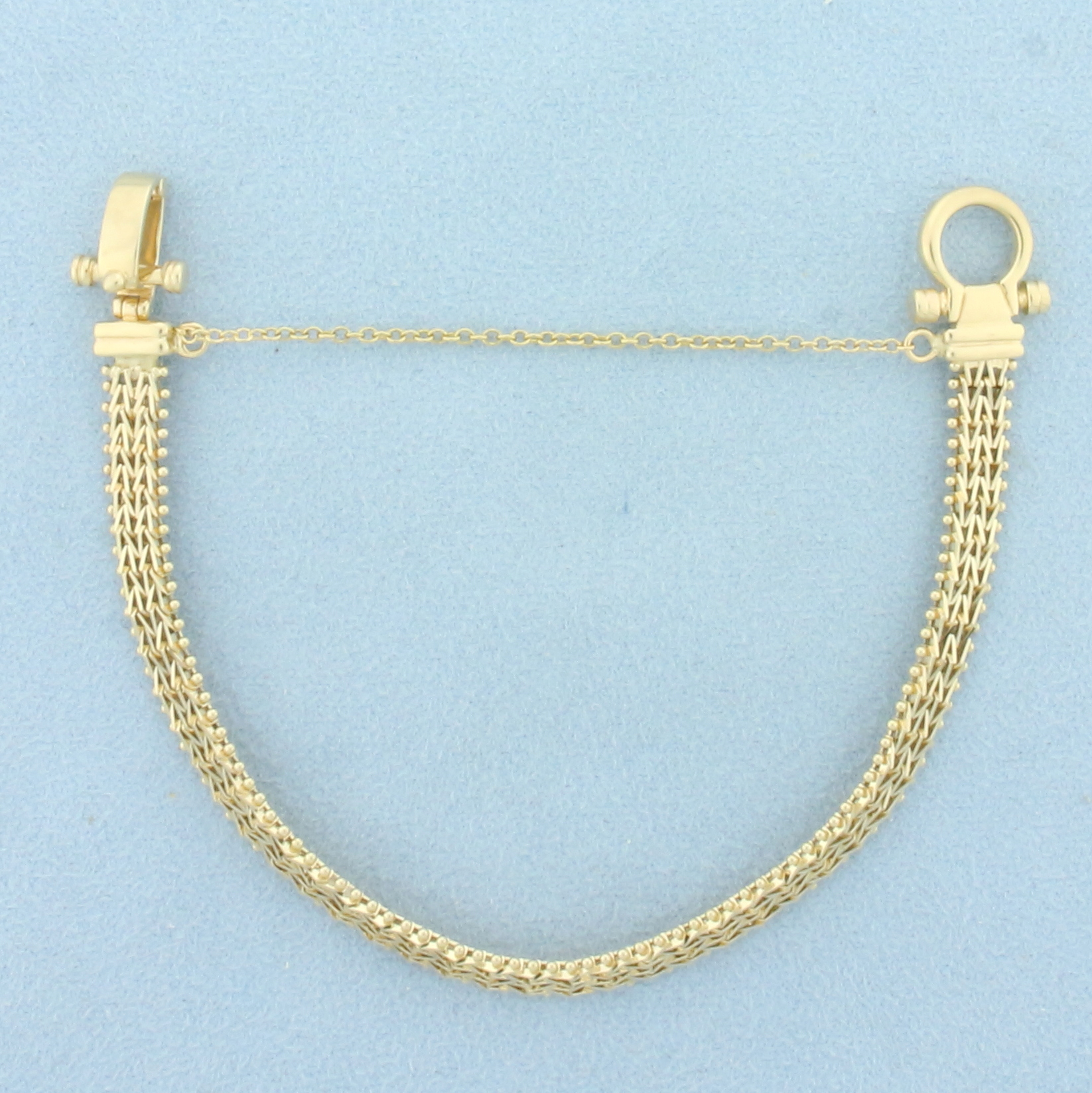 Designer Mesh Link Bracelet in 14K Yellow Gold