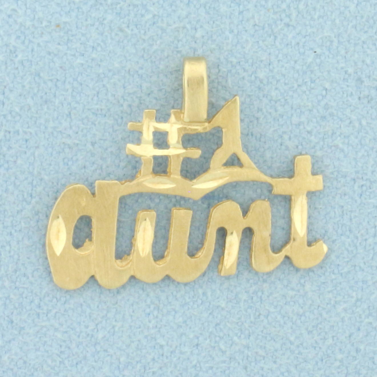 Diamond Cut #1 Aunt Pendant in 14k Yellow Gold