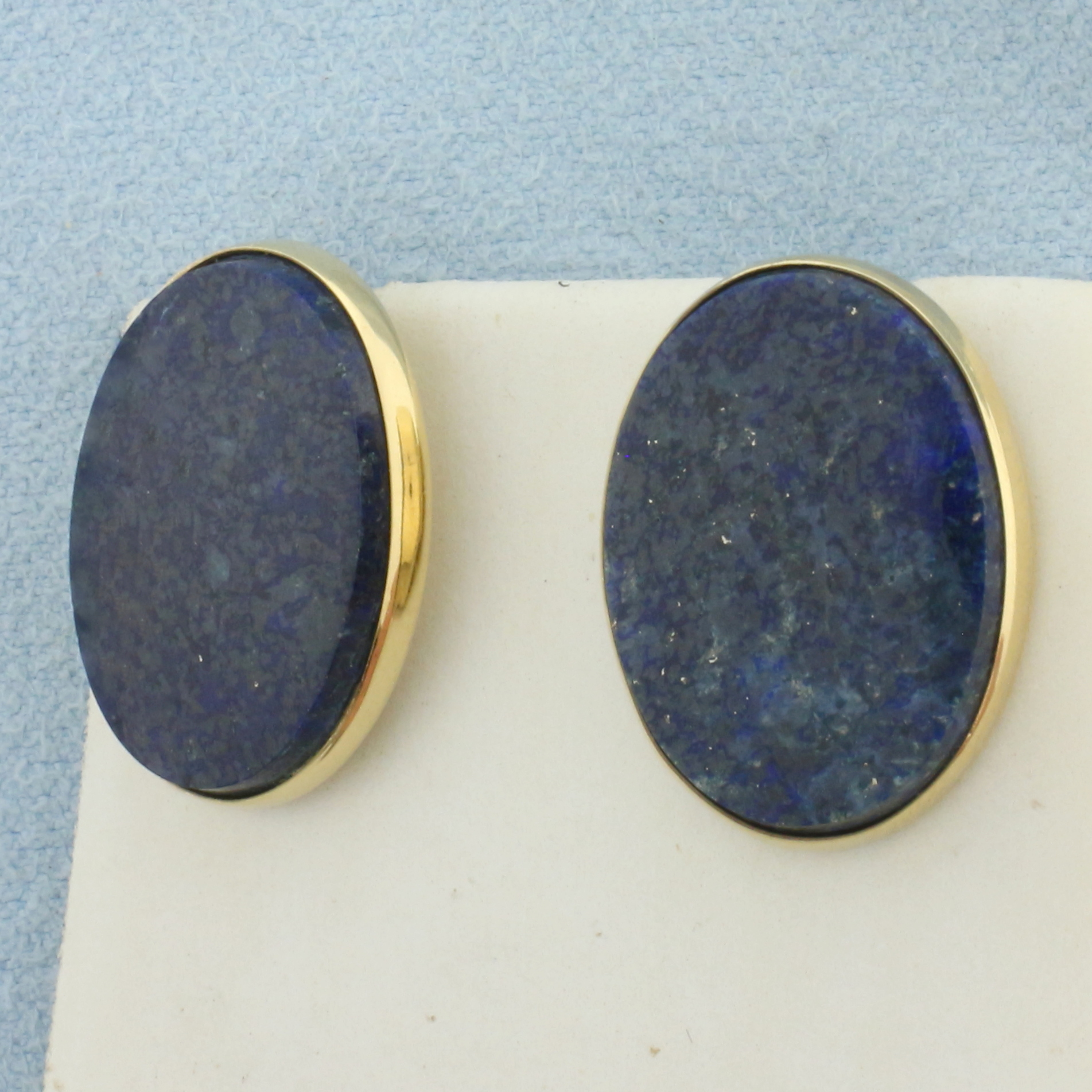 Dolan Bullock D&B Lapis Lazuli Button Earrings in 14k Yellow Gold