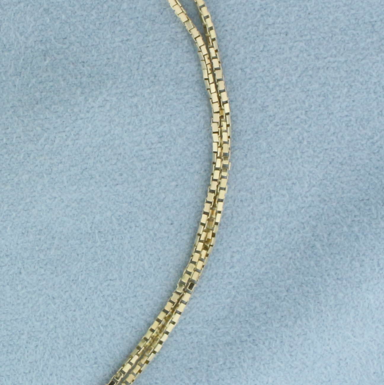 Double Box Link Chain Anklet in 14k Yellow Gold Property Room
