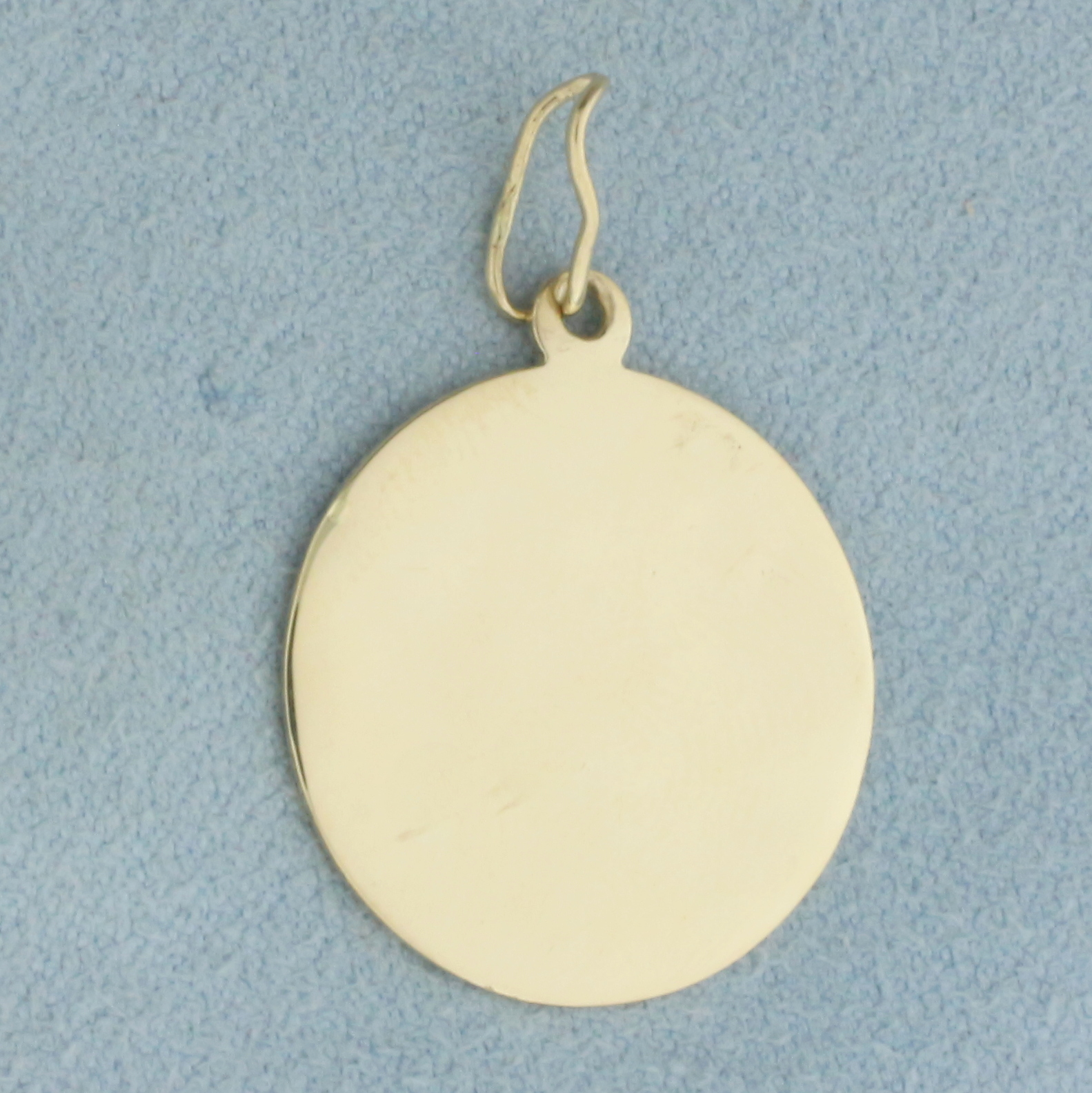 Engravable Disk Charm or Pendant in 14k Yellow Gold