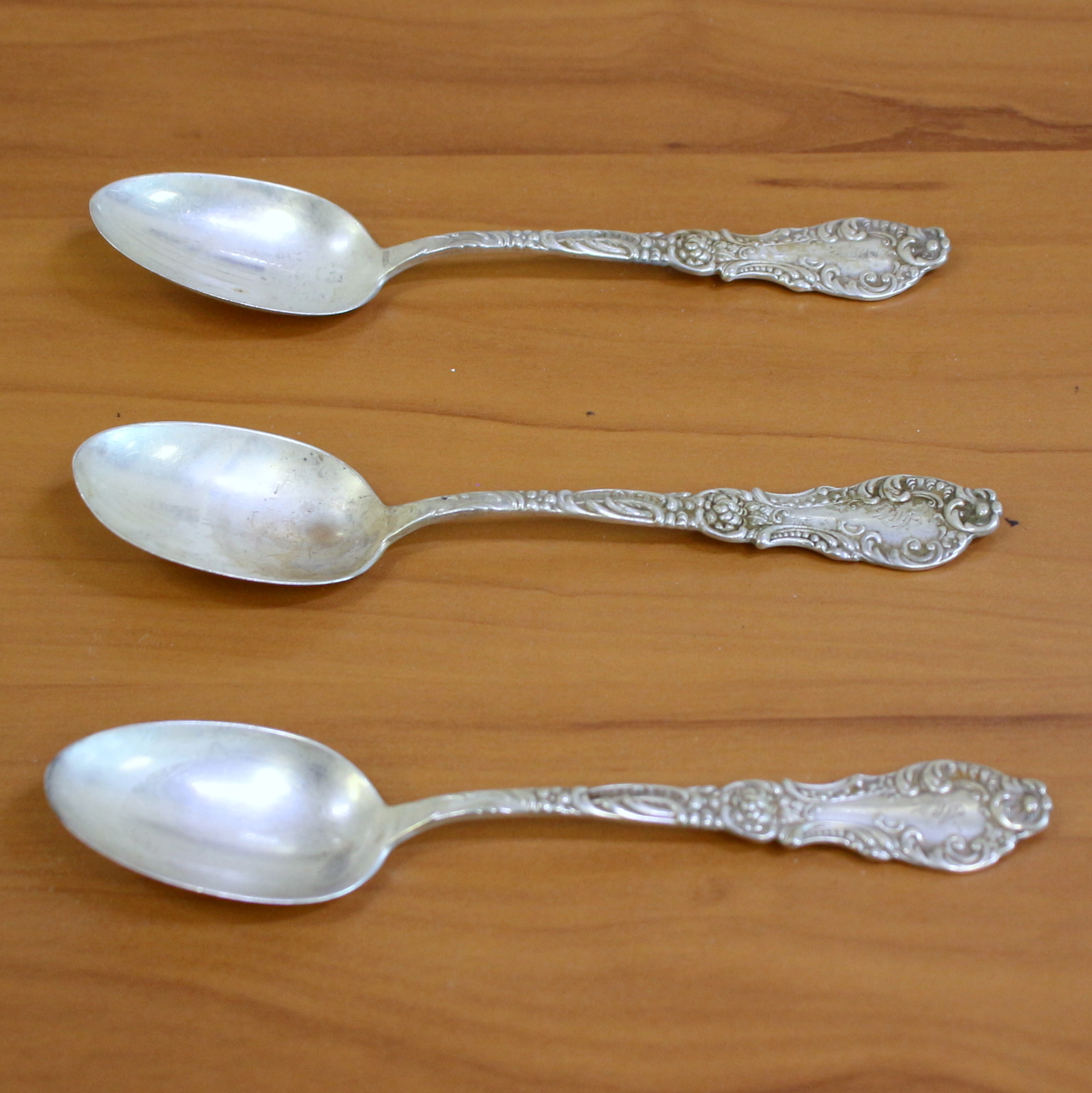 Frank W. Smith Crystal Sterling Silver Teaspoons Set of 3