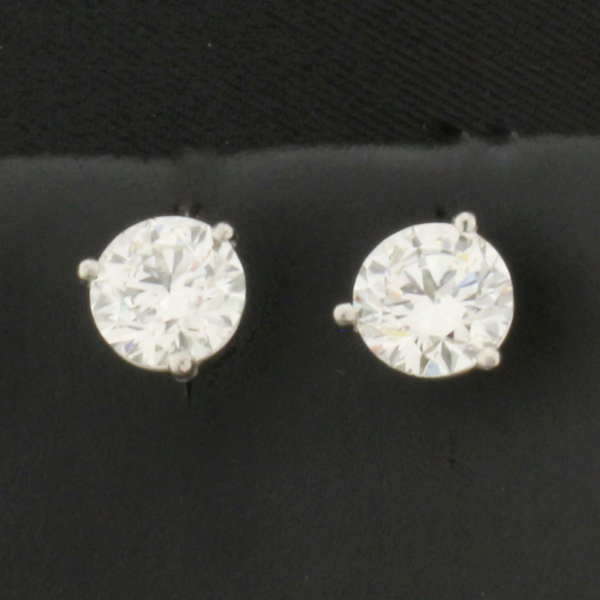 GIA Certified Over 2ct TW Diamond Stud Earrings in Platinum Martini Settings