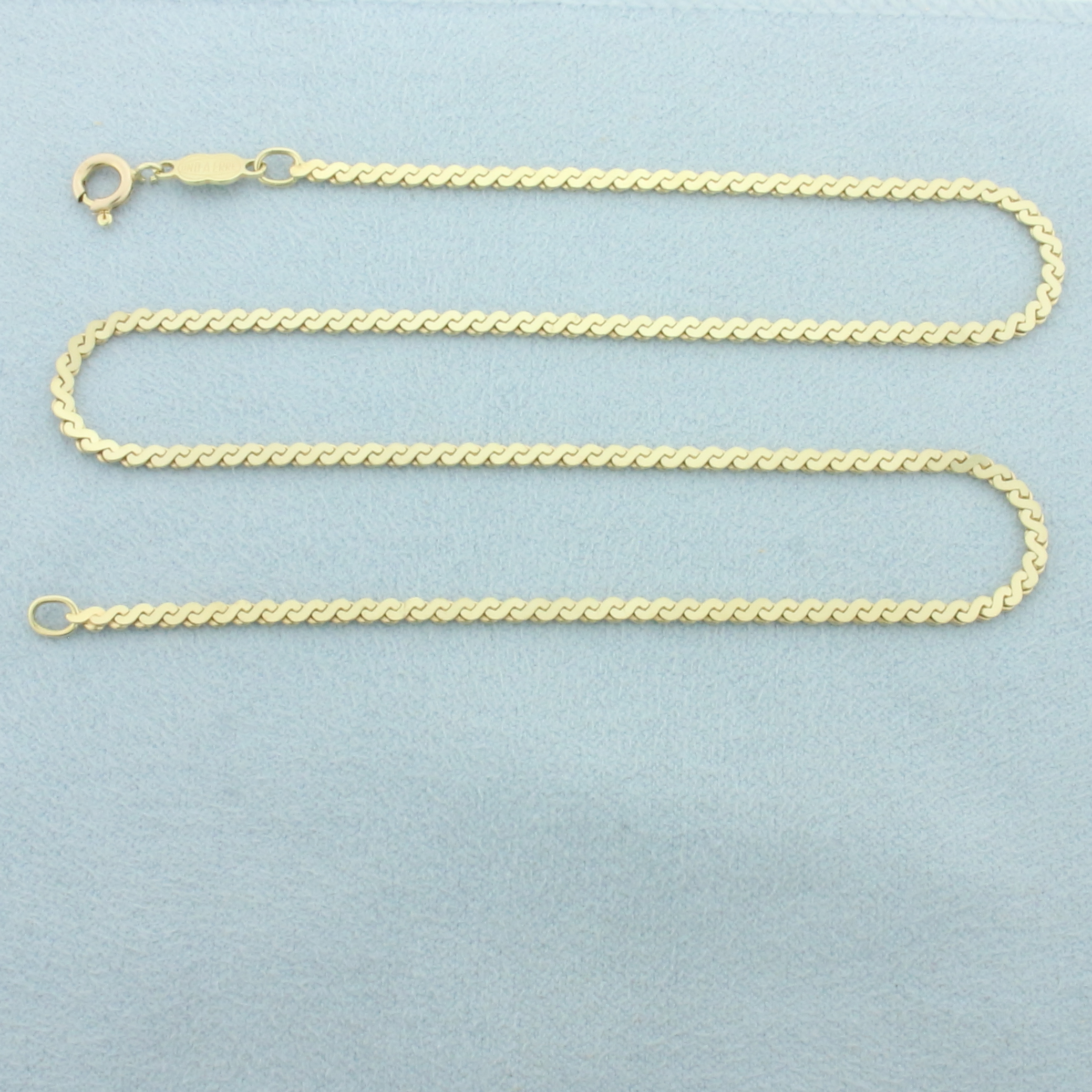 Italian 15 Inch Serpentine Link Chain Necklace in 14k Yellow Gold ...
