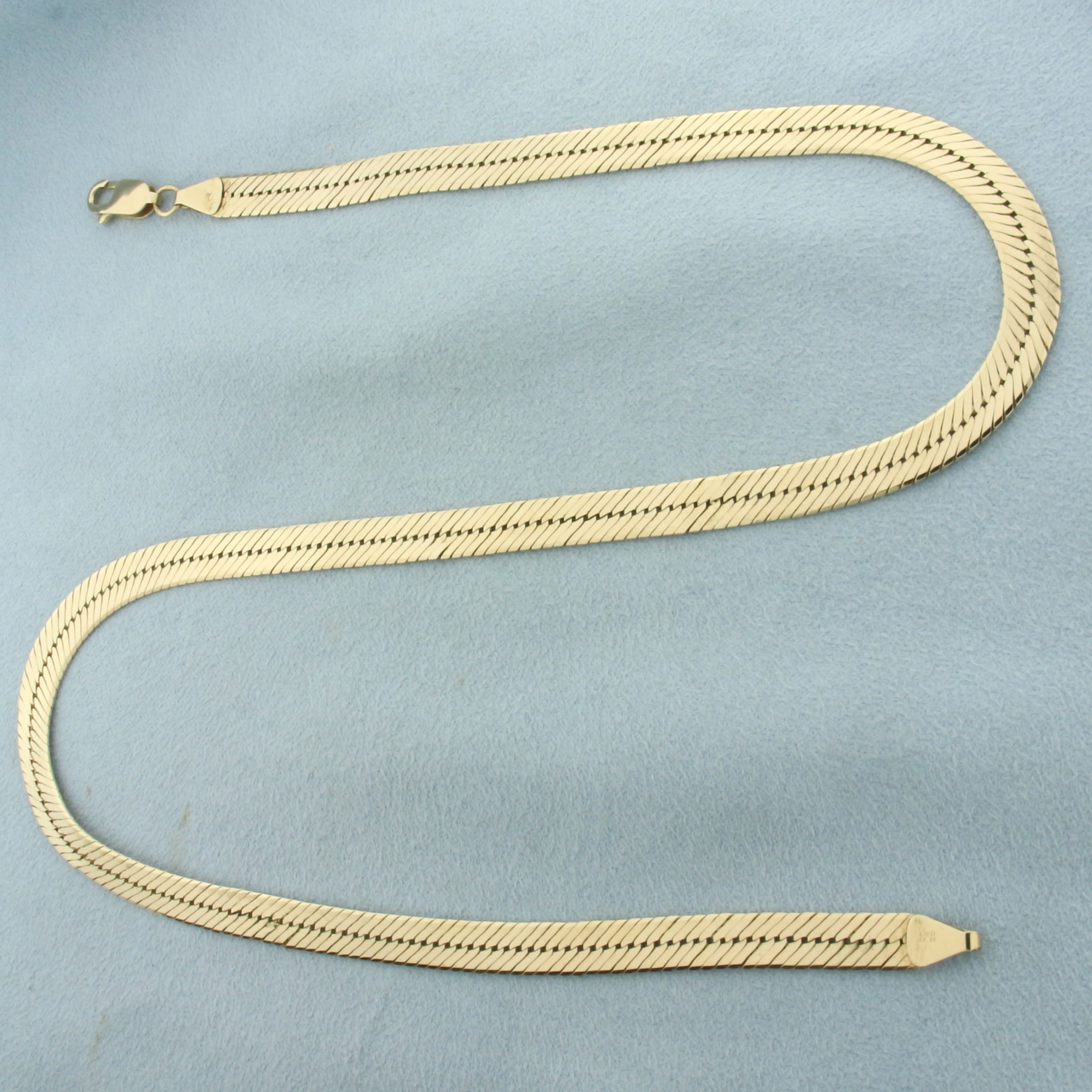 Italian 17 Inch Herringbone Link Chain Necklace in 14k Yellow Gold