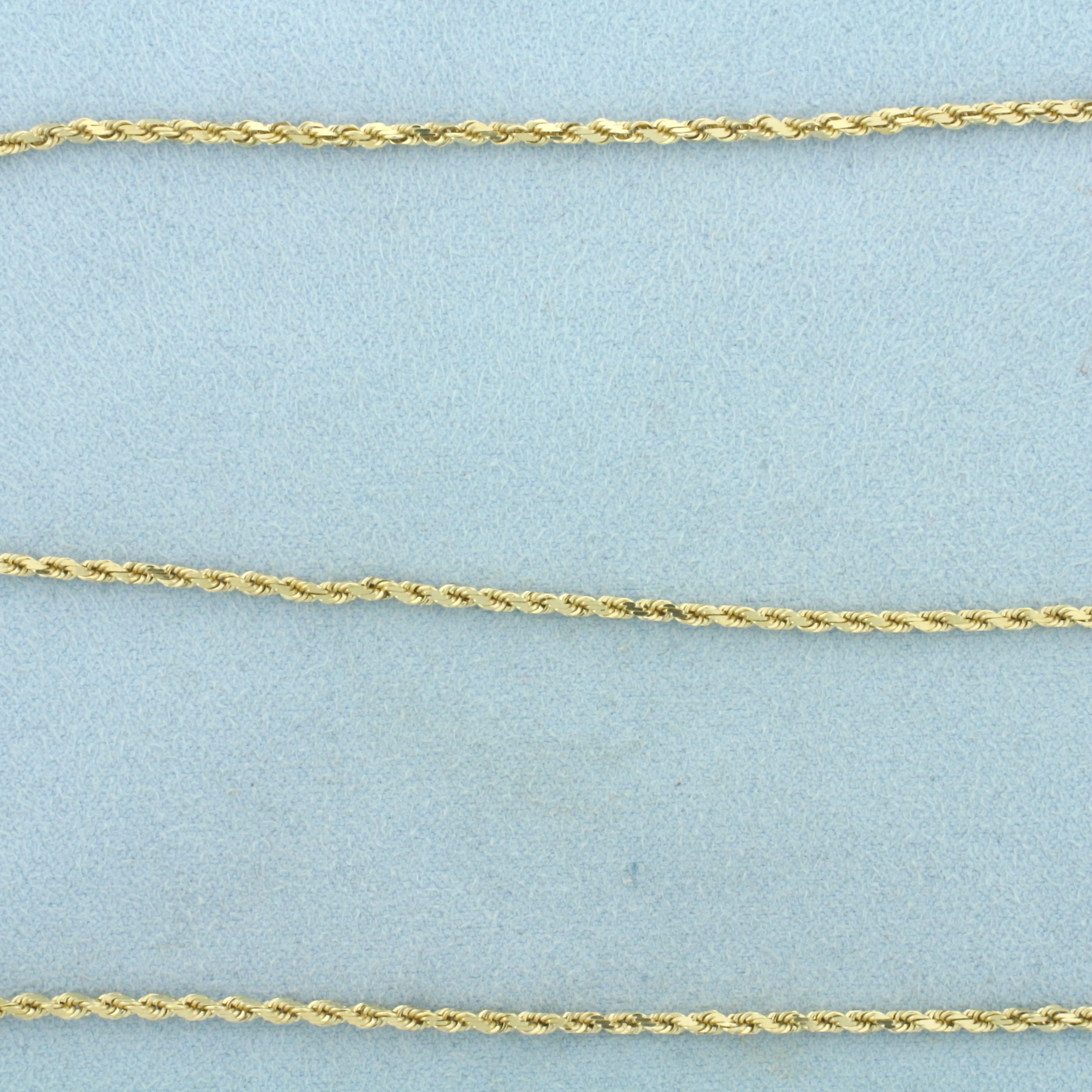 Italian 20 Inch Rope Link Chain Necklace in 14k Yellow Gold | Property Room