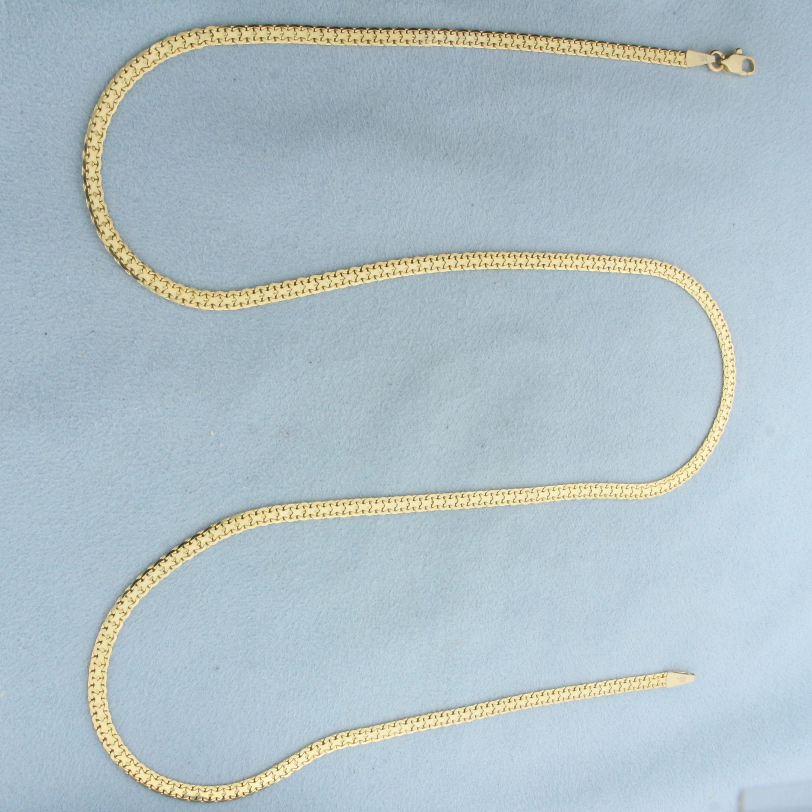 Italian 24 Inch Bismark Link Chain Necklace in 14k Yellow Gold