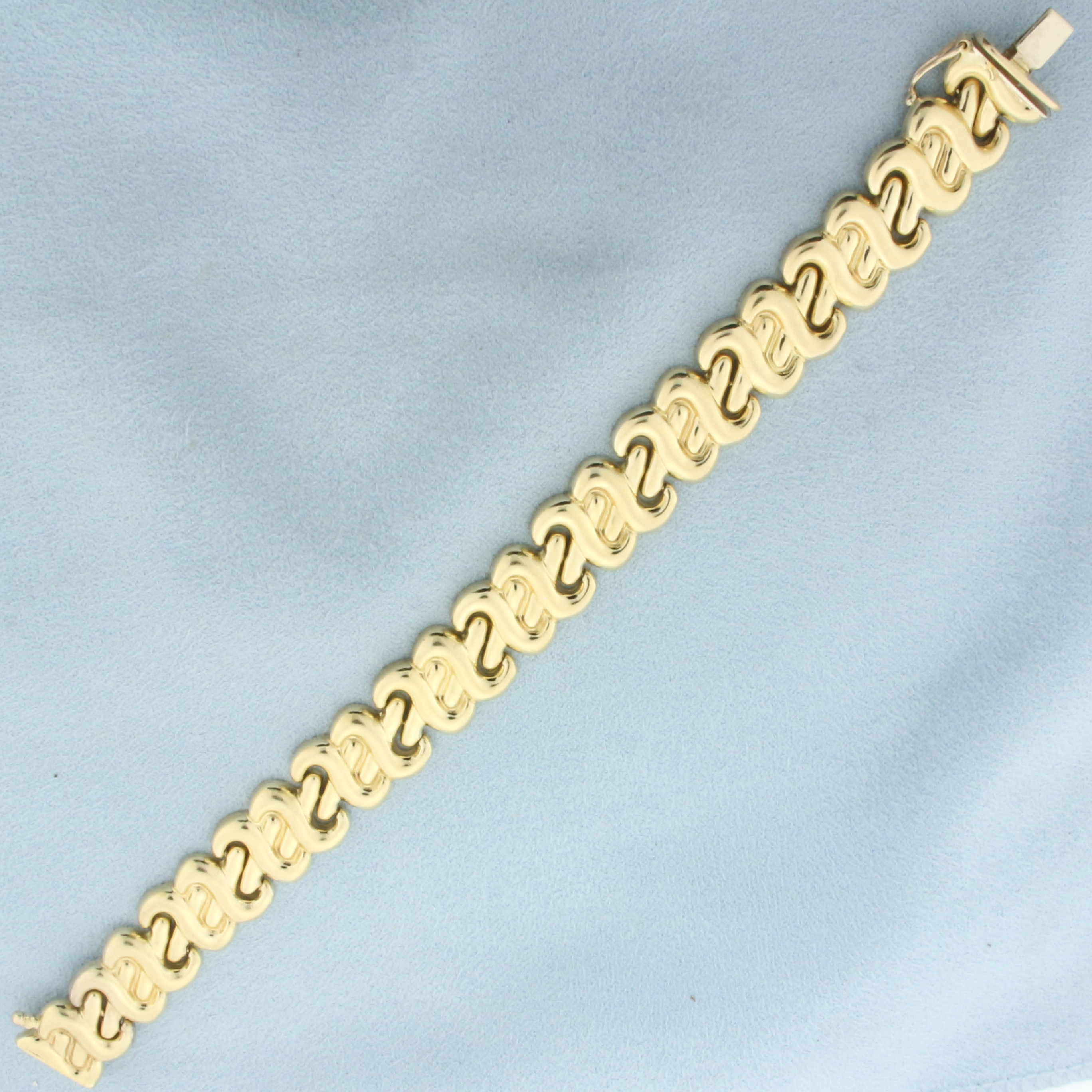 Italian Designer Link Bracelet in 14k Yellow Gold