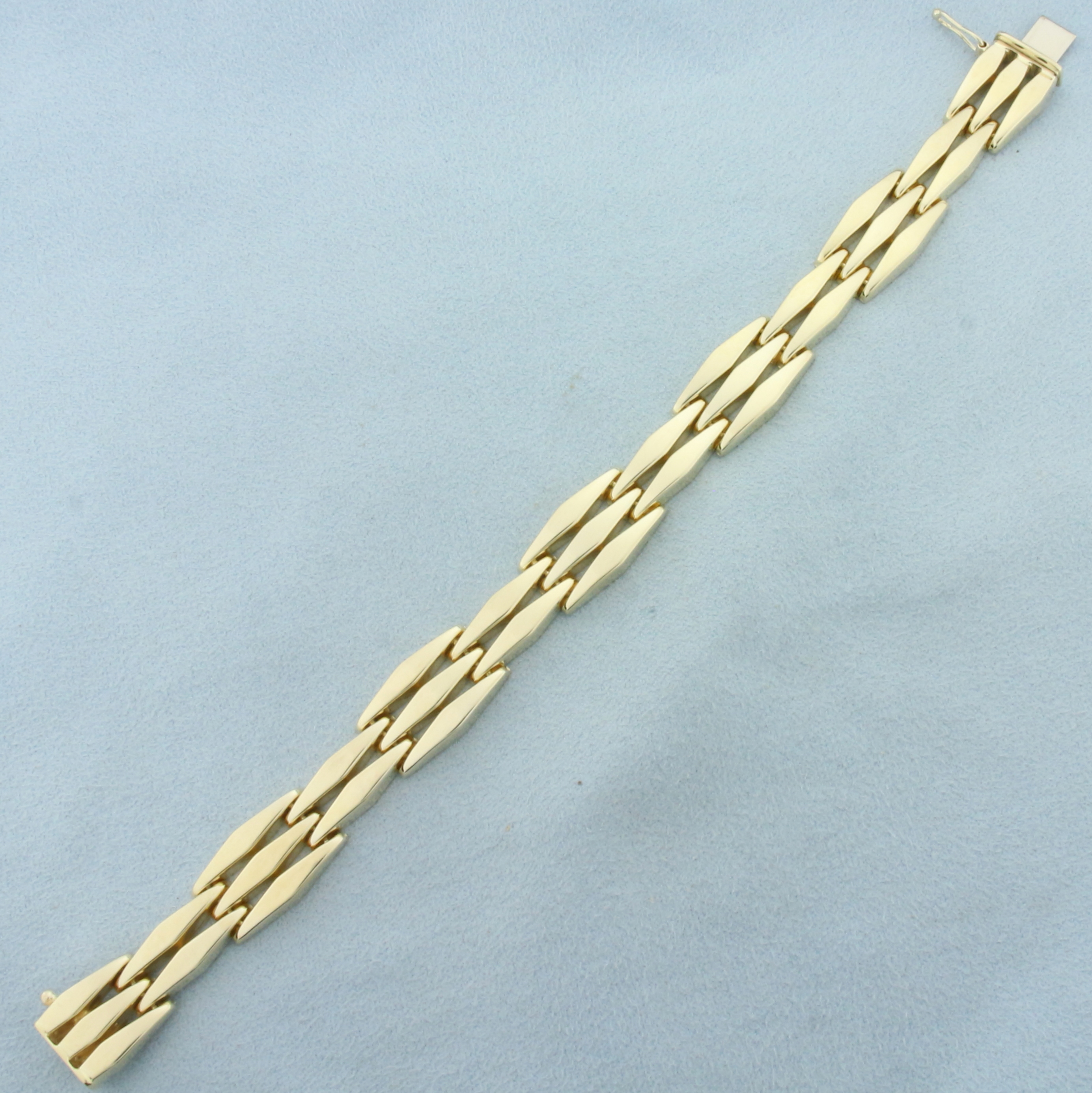 Italian Elongated Diamond Link Bracelet in 14k Yellow Gold Property Room