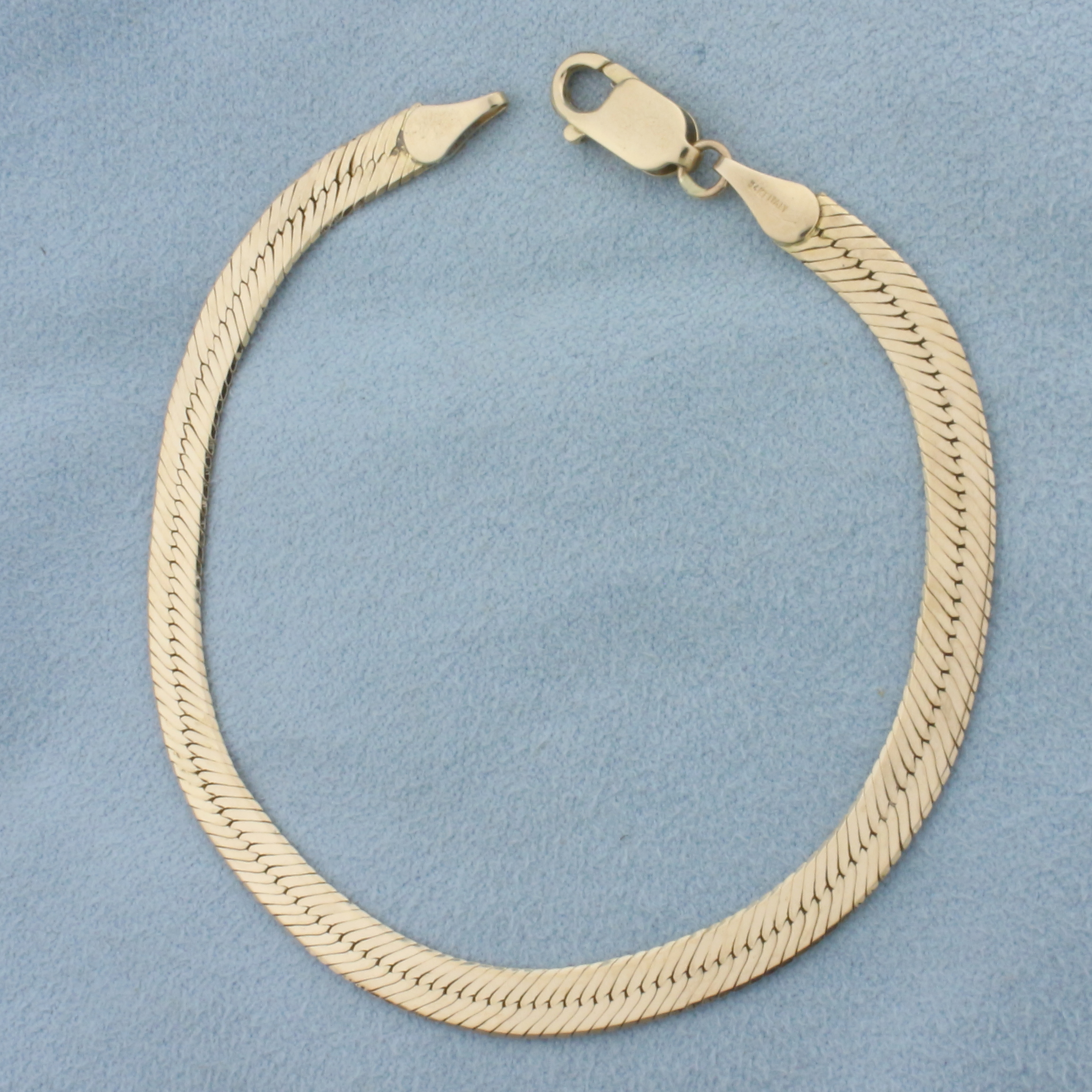 Italian Herringbone Bracelet in 14k Yellow Gold