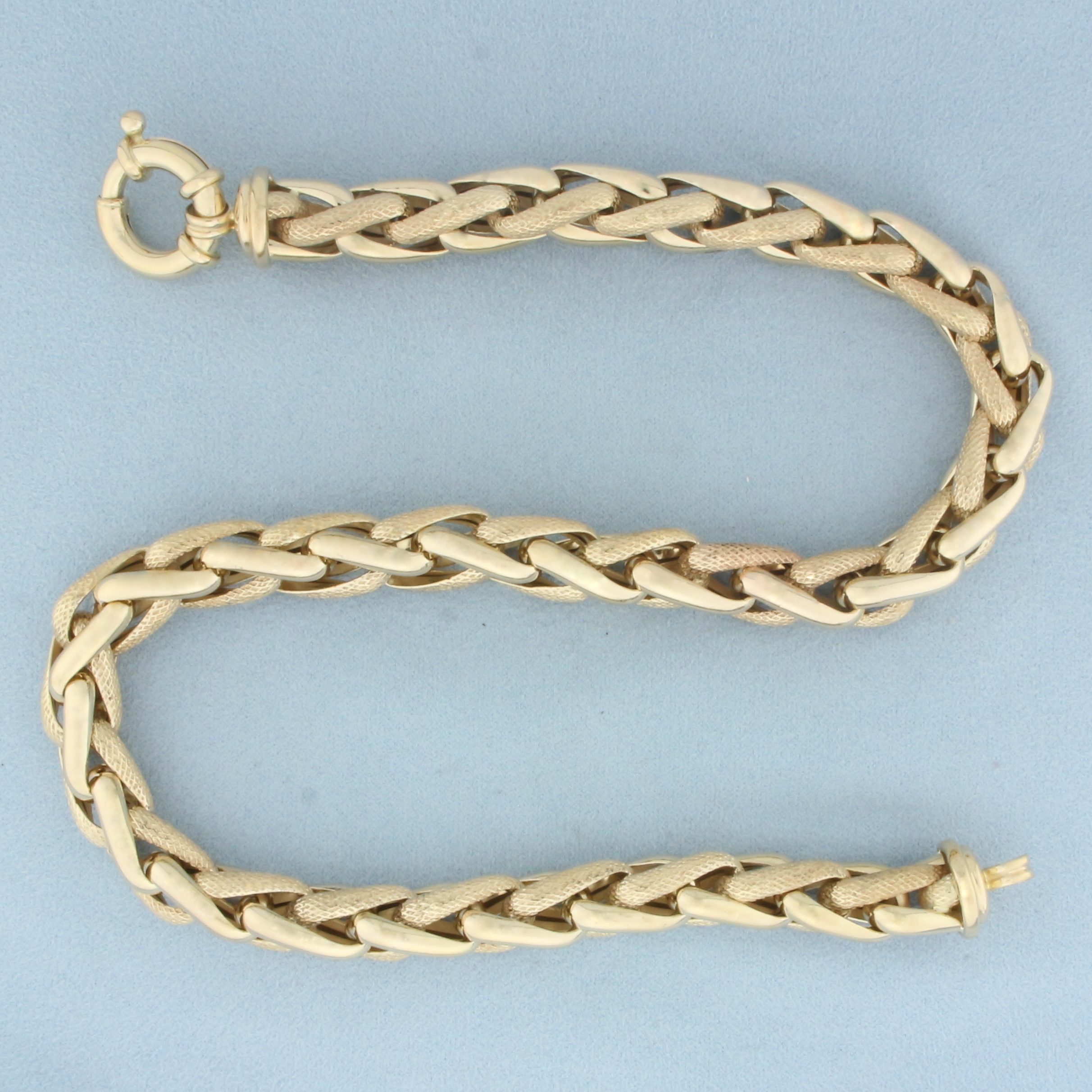 Italian Jumbo Wheat Link Chain Necklace in 14k Yellow Gold Property Room