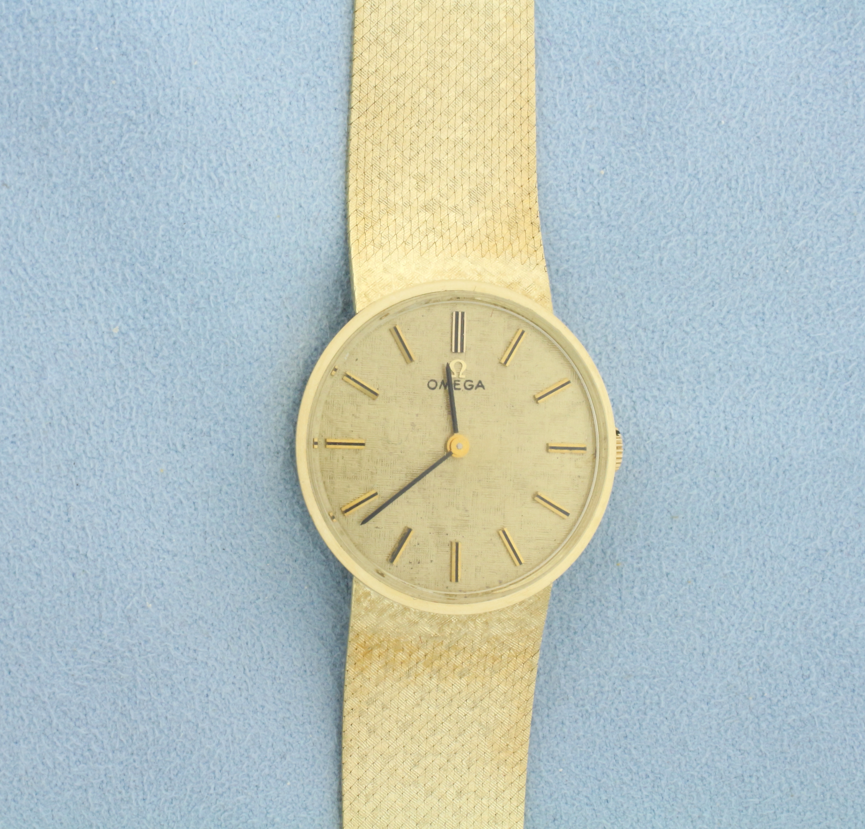 Ladies Vintage Omega Watch in Solid 14k Yellow Gold Case and Band