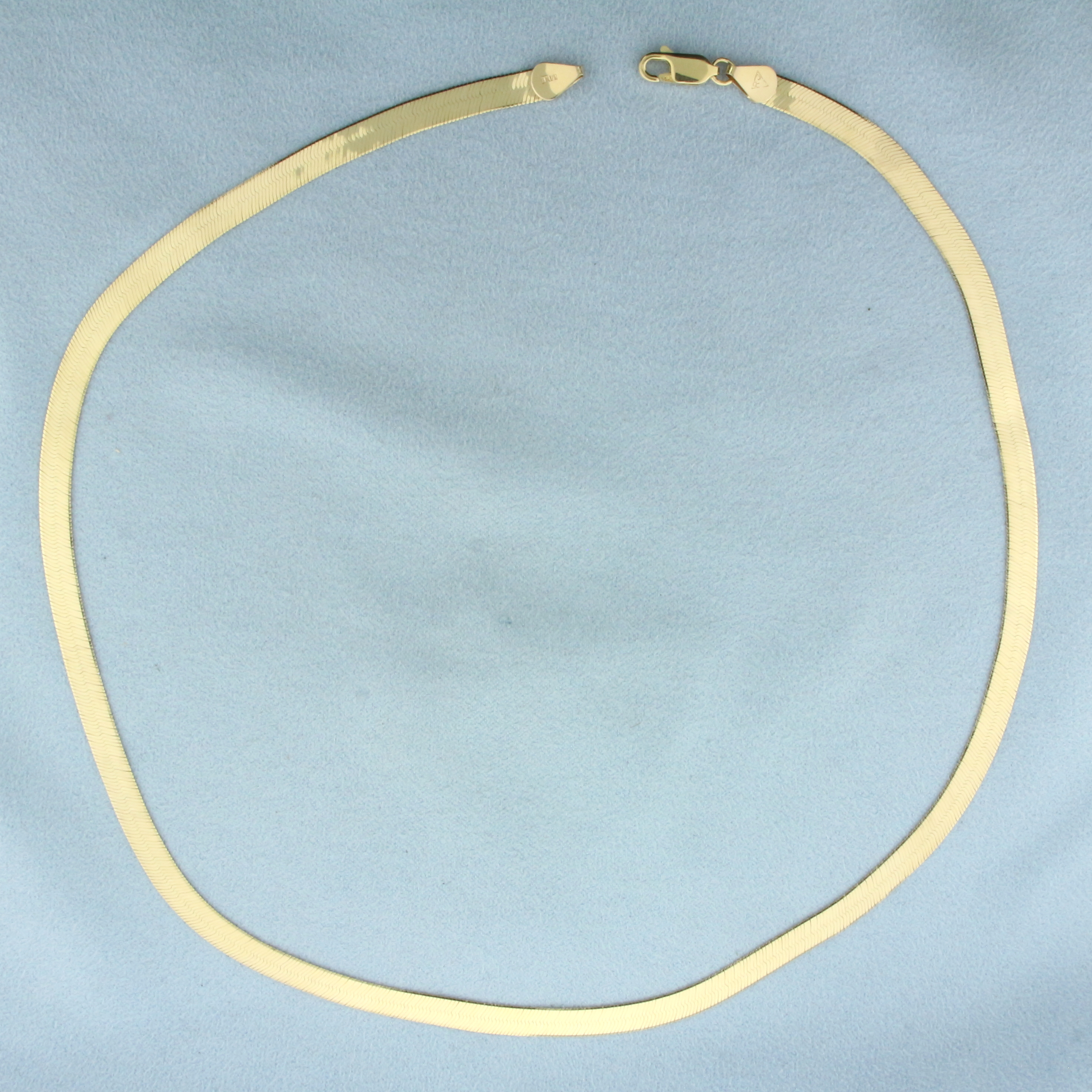 Liquid Gold Herringbone Chain Necklace in 14k Yellow Gold
